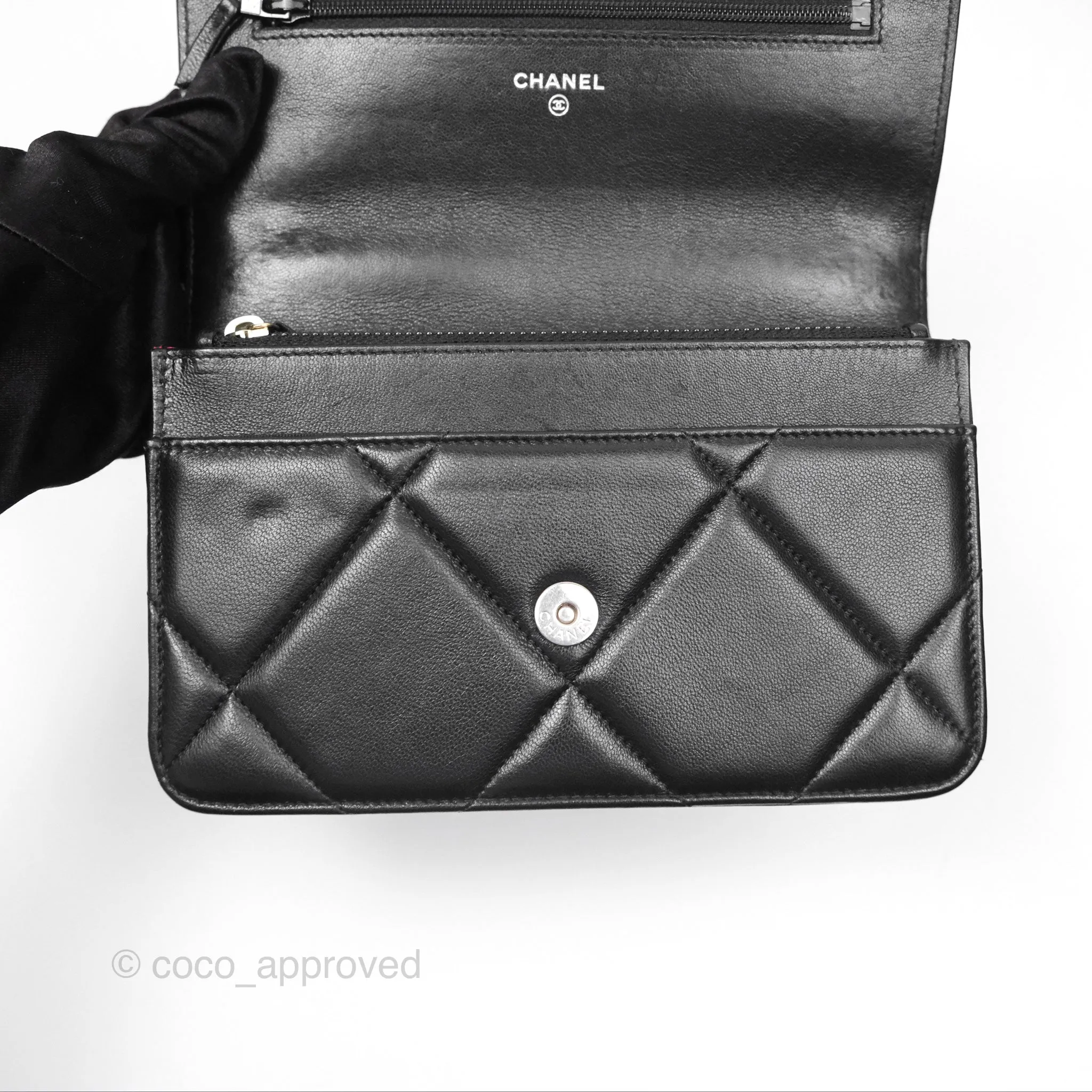 Chanel 19 Wallet on Chain WOC Black Mixed Hardware