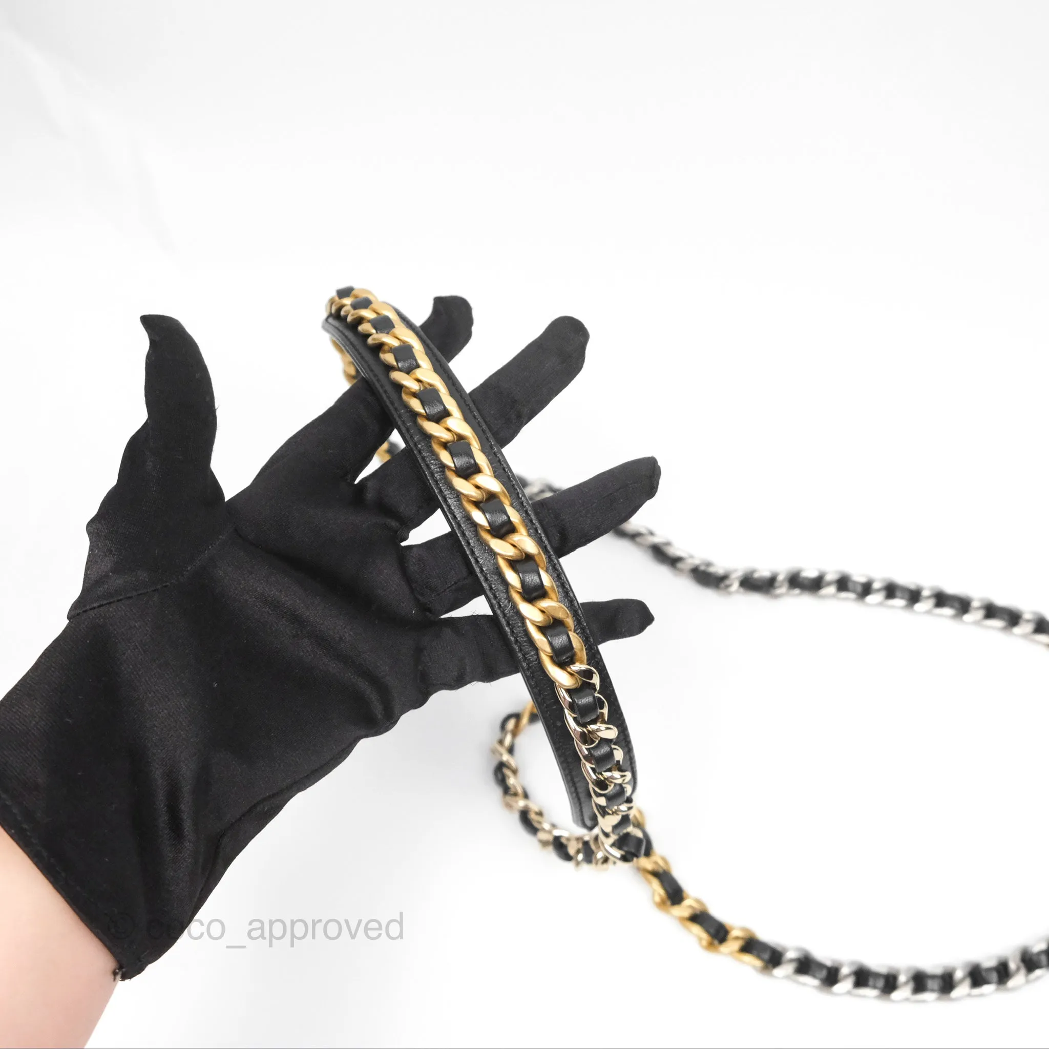 Chanel 19 Wallet on Chain WOC Black Mixed Hardware