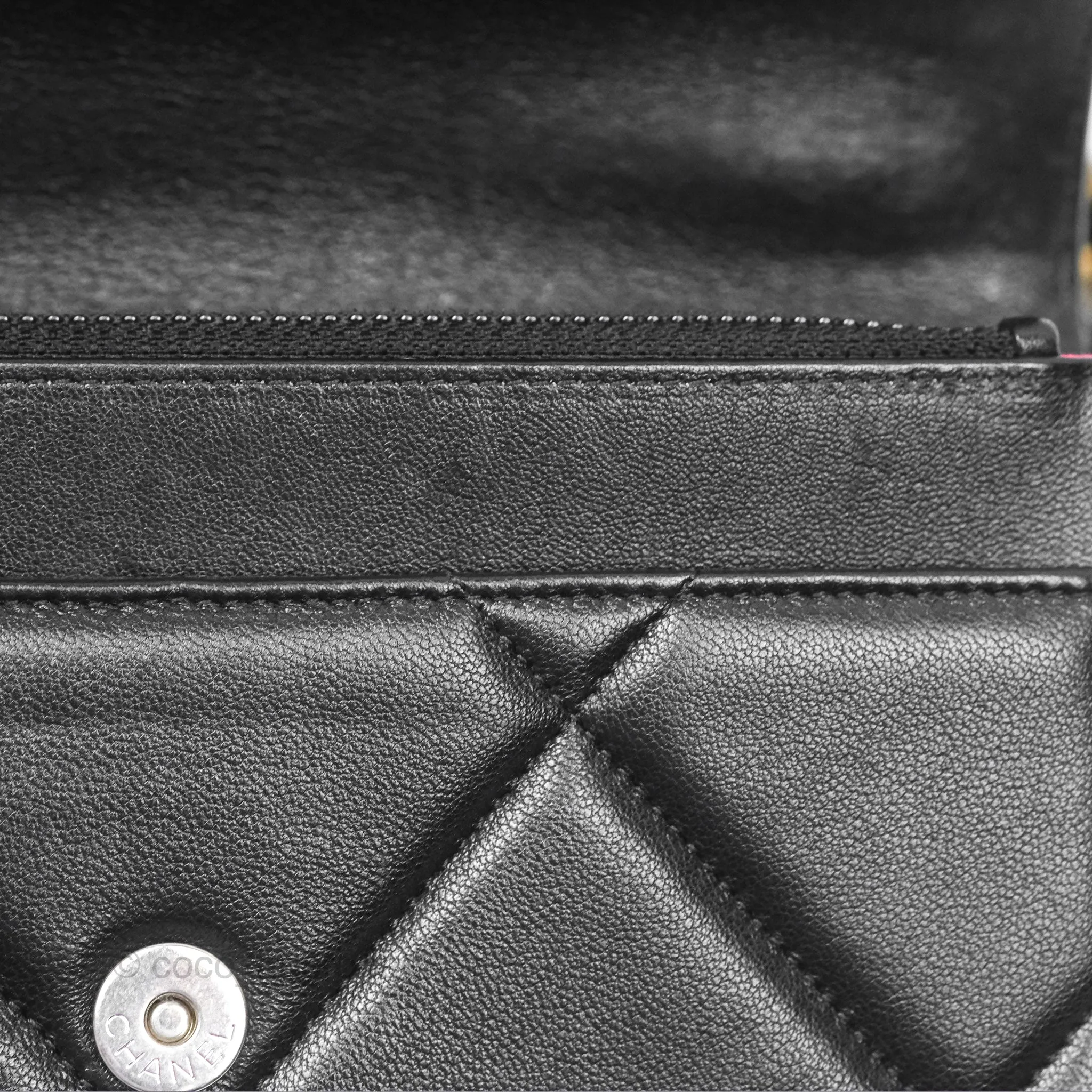 Chanel 19 Wallet on Chain WOC Black Mixed Hardware