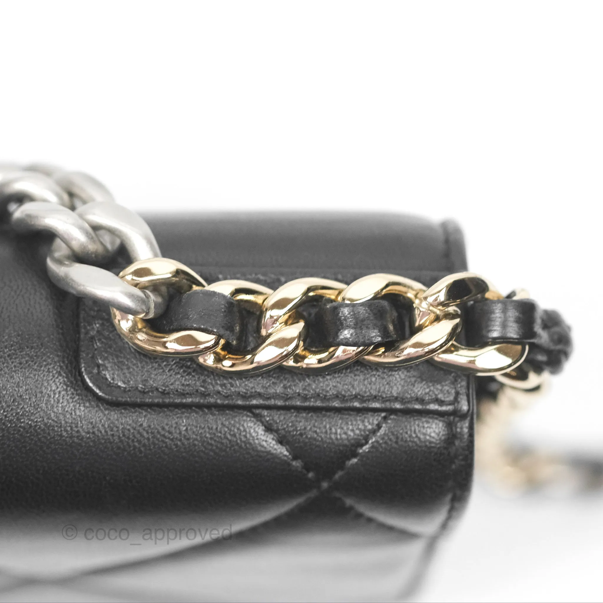Chanel 19 Wallet on Chain WOC Black Mixed Hardware