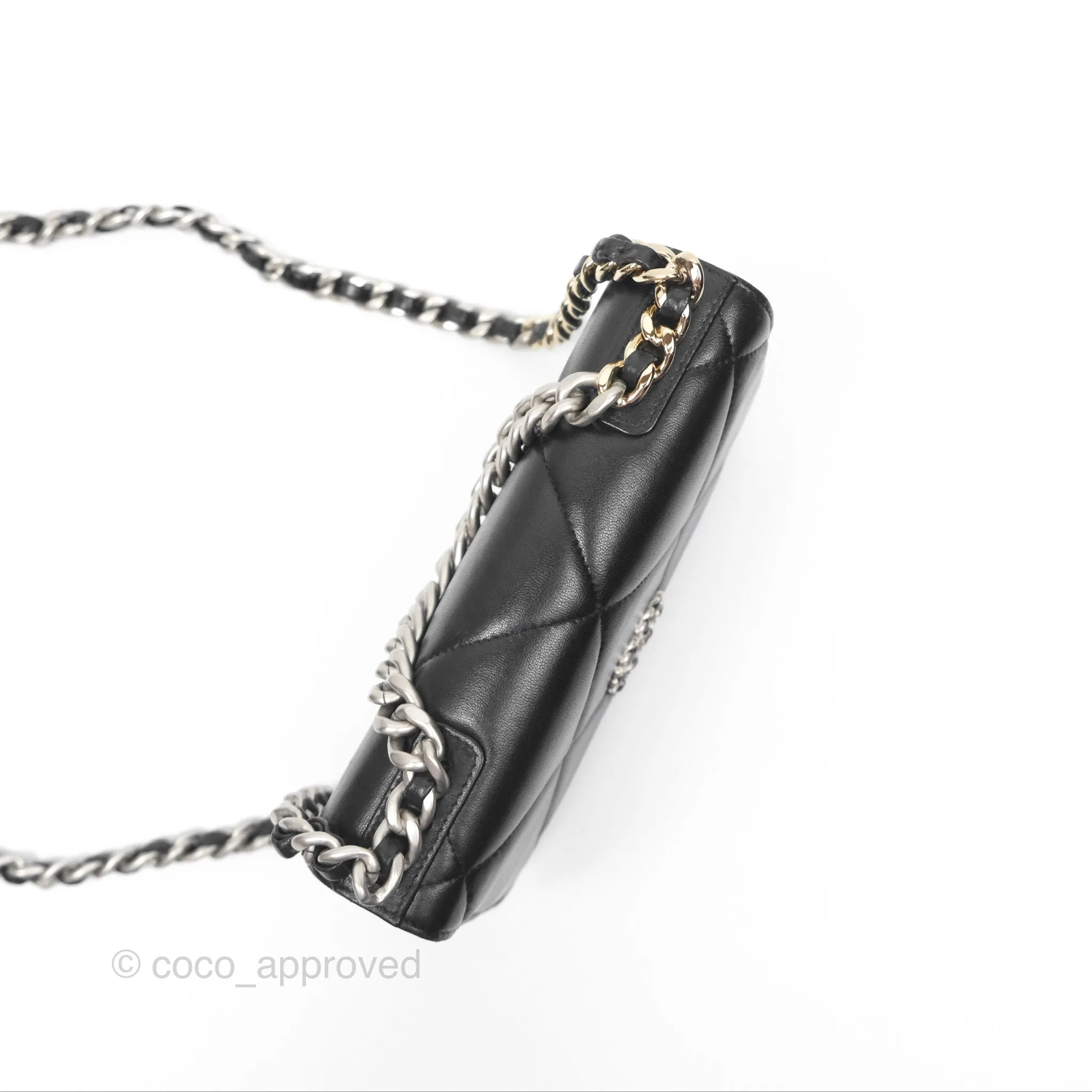 Chanel 19 Wallet on Chain WOC Black Mixed Hardware