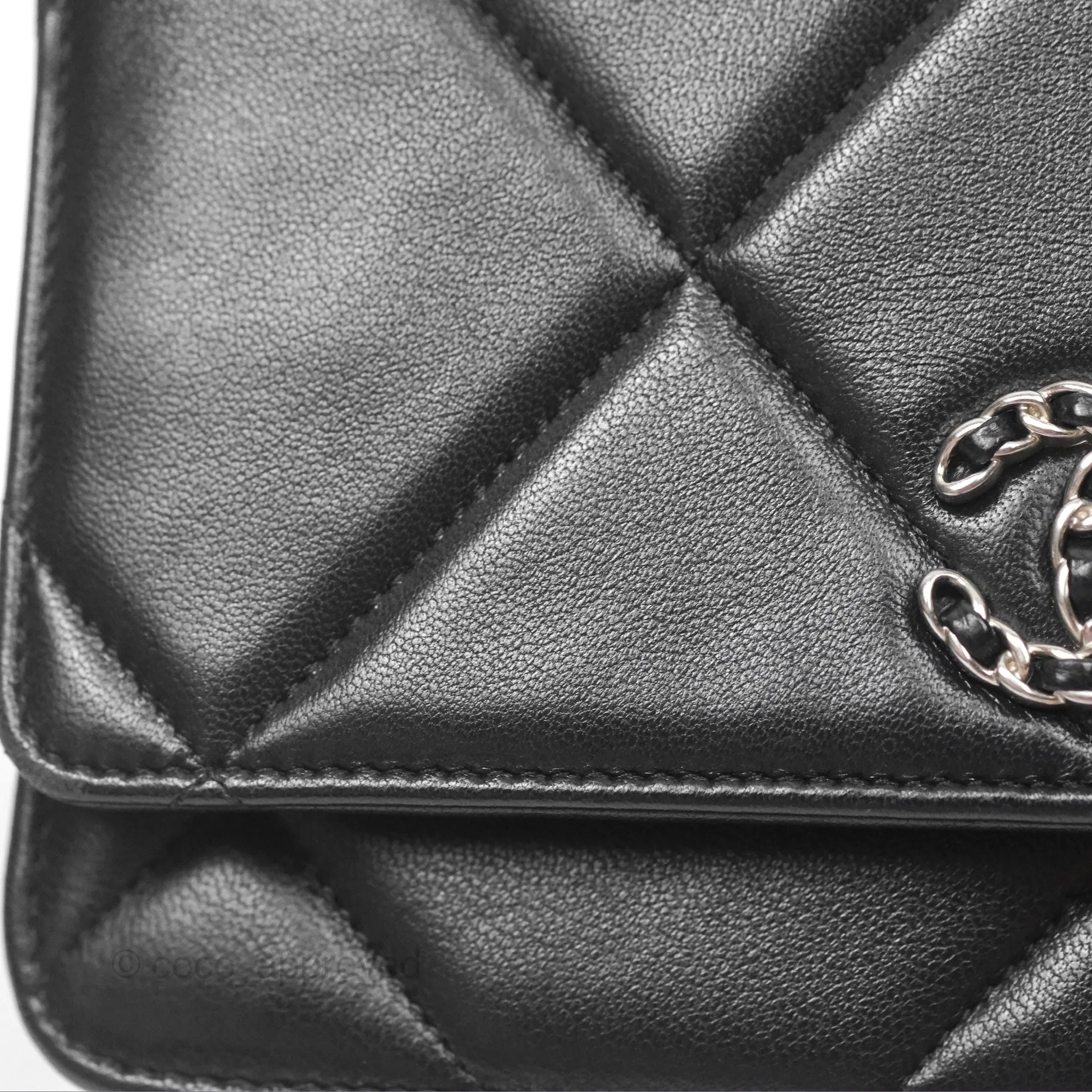 Chanel 19 Wallet on Chain WOC Black Mixed Hardware