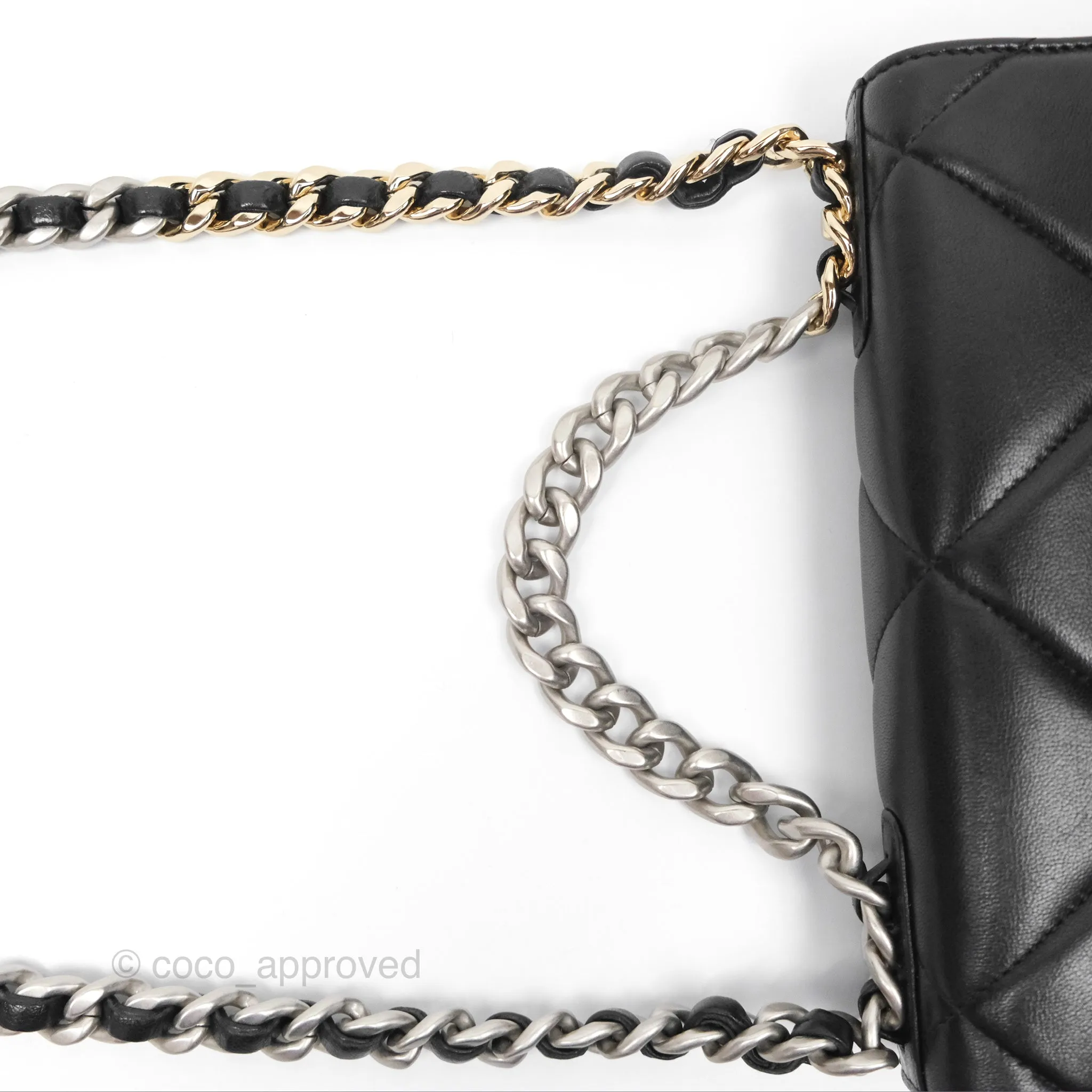 Chanel 19 Wallet on Chain WOC Black Mixed Hardware