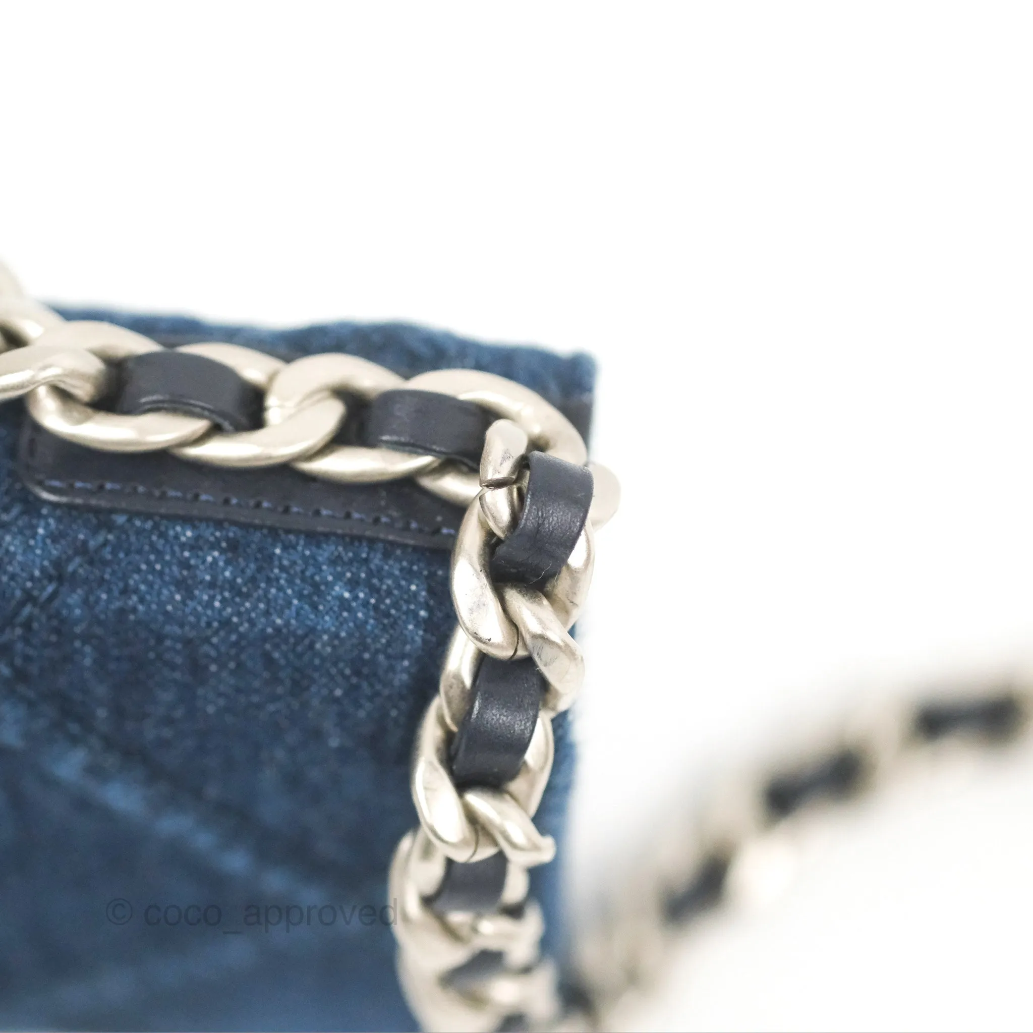 Chanel 19 Wallet on Chain WOC Blue Denim Mixed Hardware