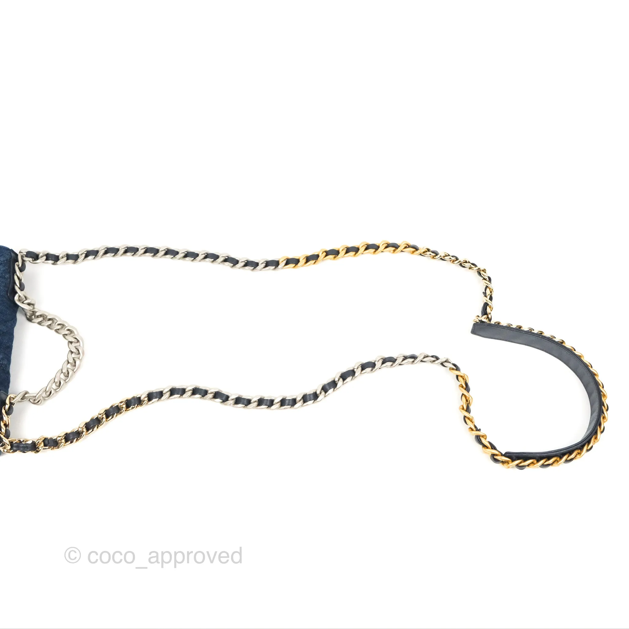 Chanel 19 Wallet on Chain WOC Blue Denim Mixed Hardware