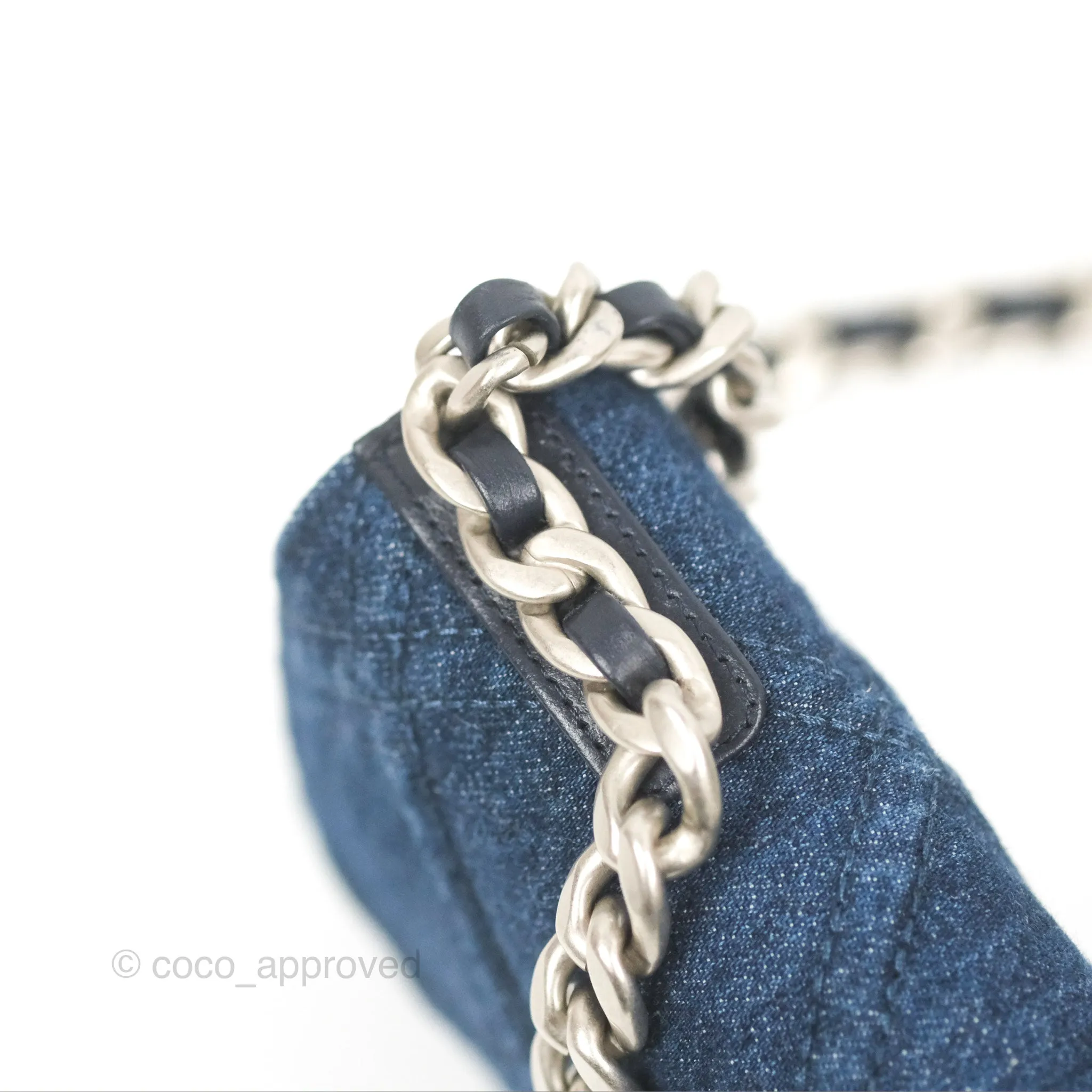 Chanel 19 Wallet on Chain WOC Blue Denim Mixed Hardware