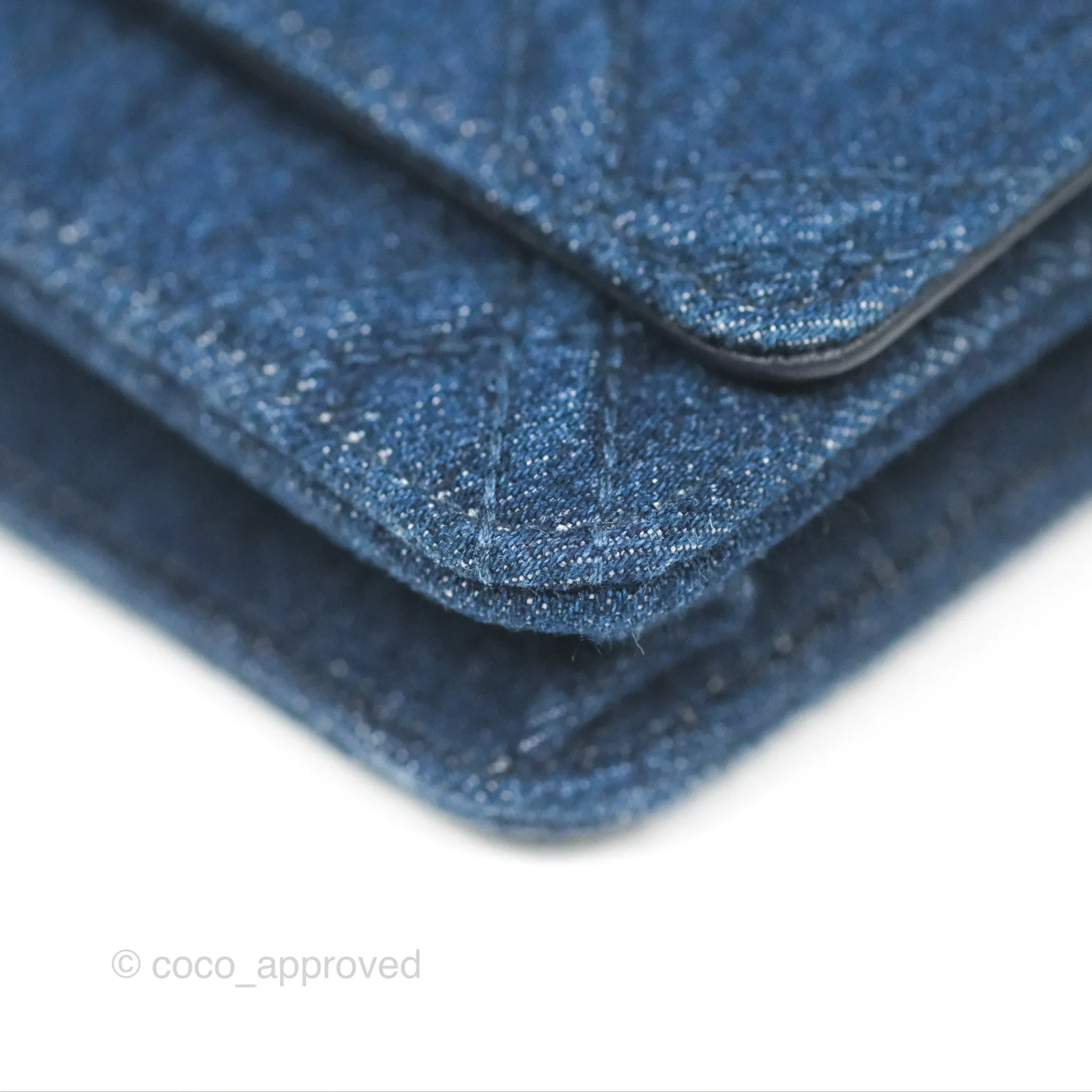 Chanel 19 Wallet on Chain WOC Blue Denim Mixed Hardware
