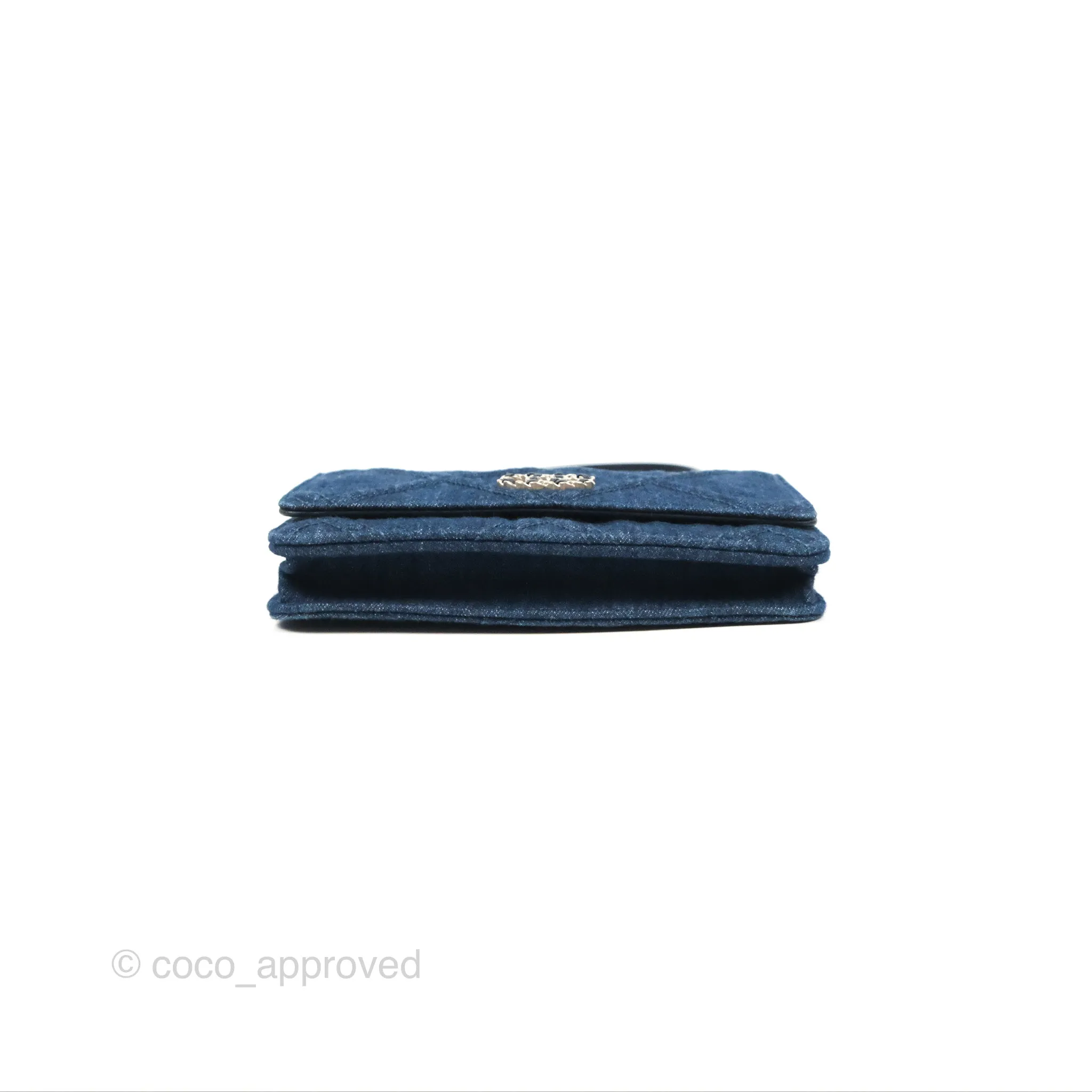 Chanel 19 Wallet on Chain WOC Blue Denim Mixed Hardware