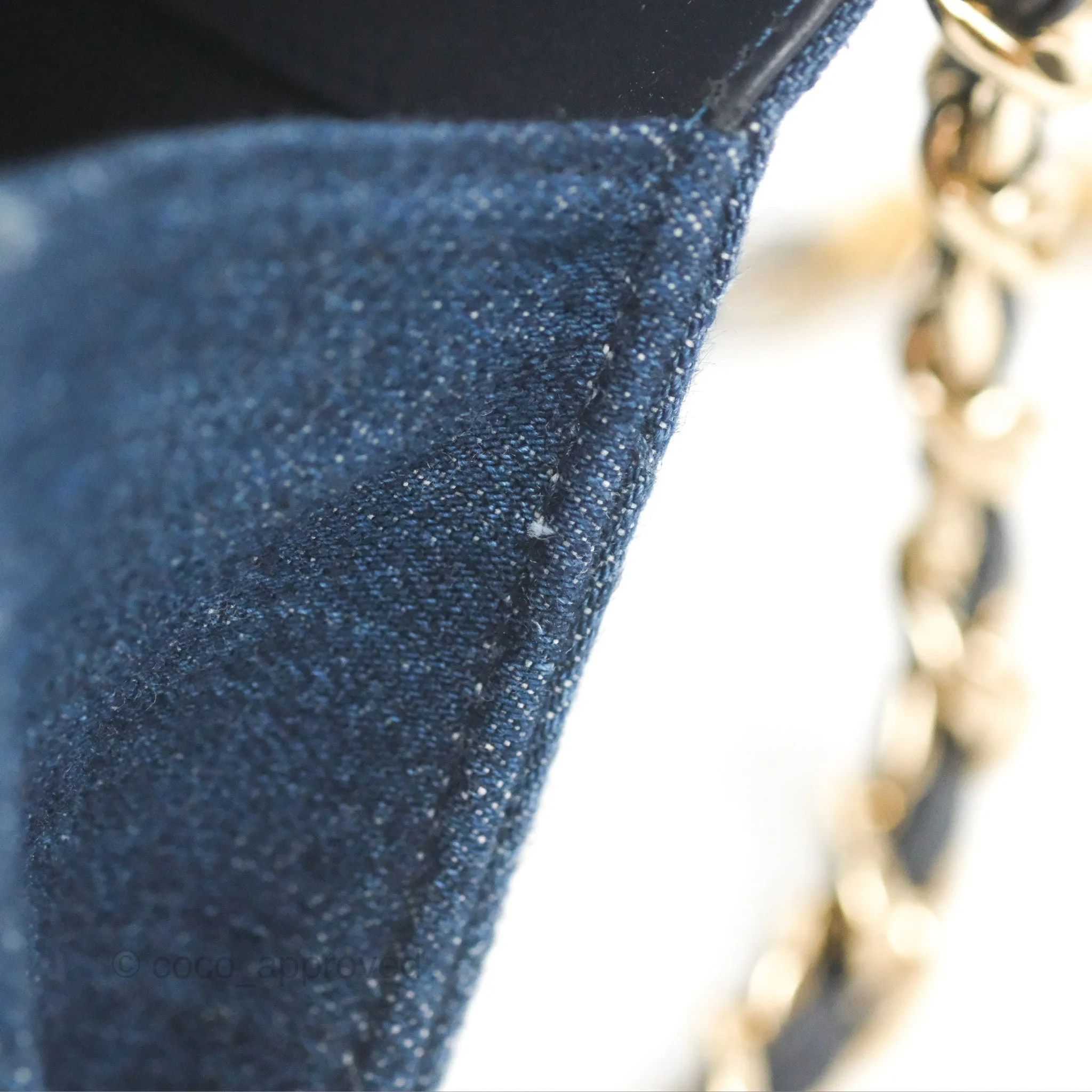 Chanel 19 Wallet on Chain WOC Blue Denim Mixed Hardware