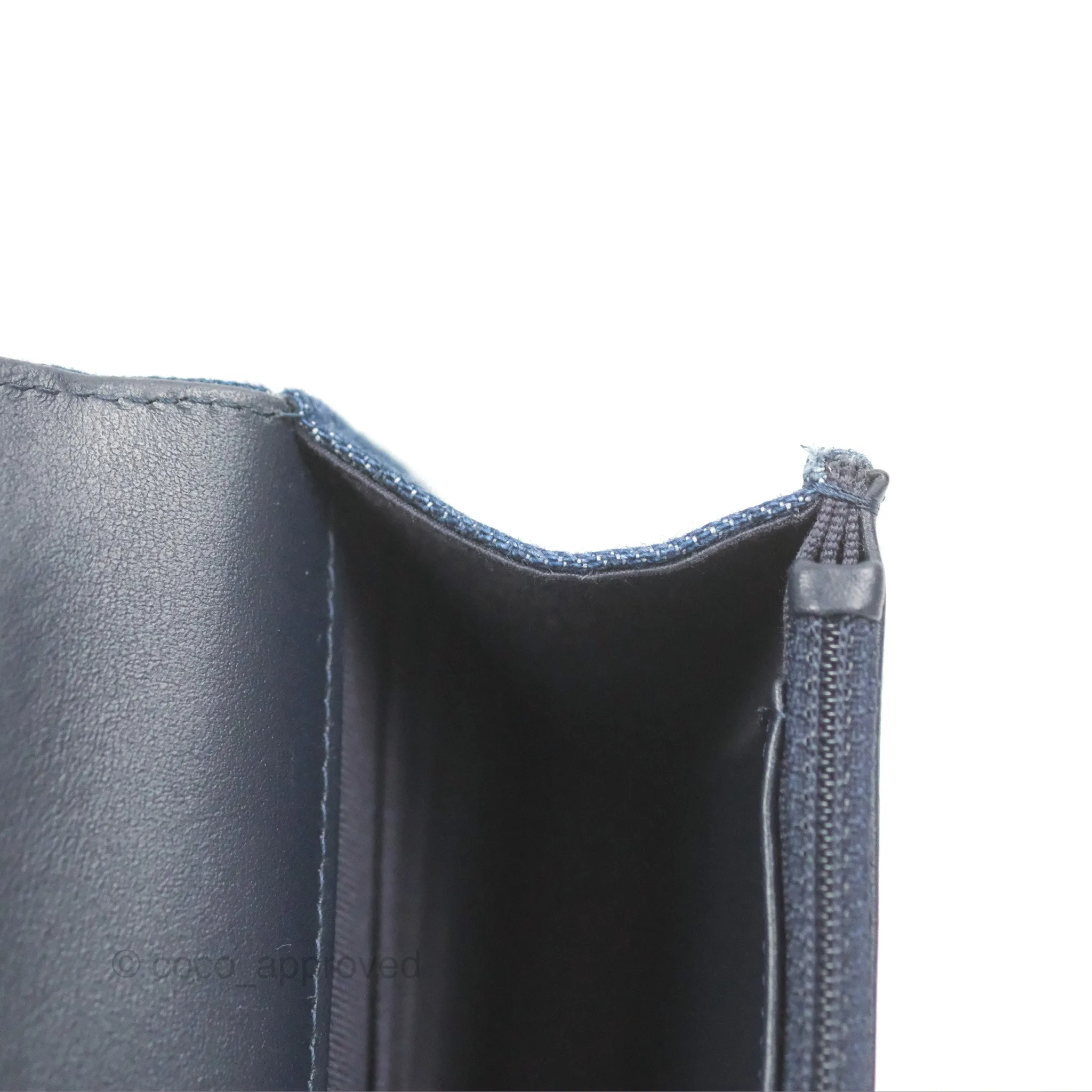 Chanel 19 Wallet on Chain WOC Blue Denim Mixed Hardware