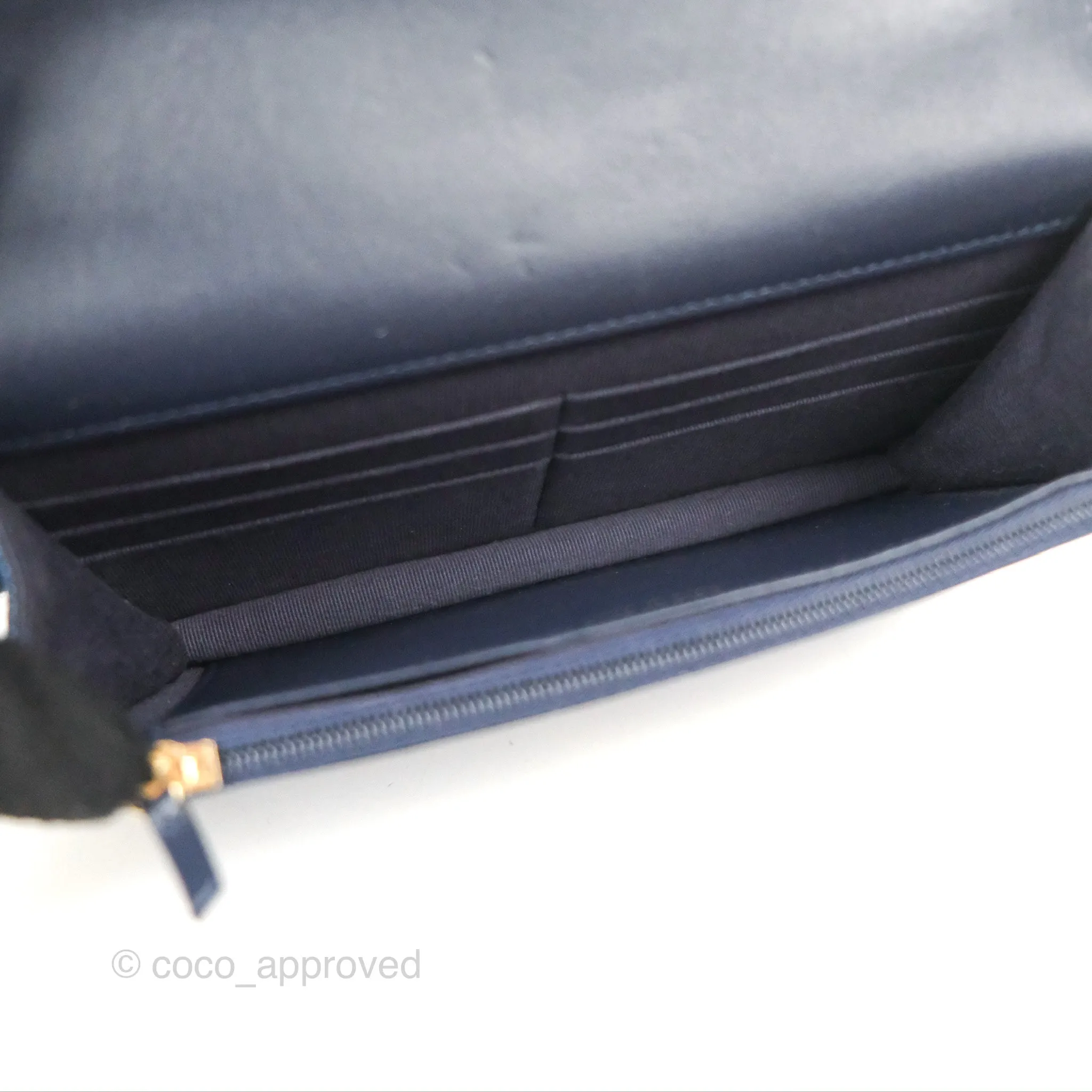 Chanel 19 Wallet on Chain WOC Blue Denim Mixed Hardware