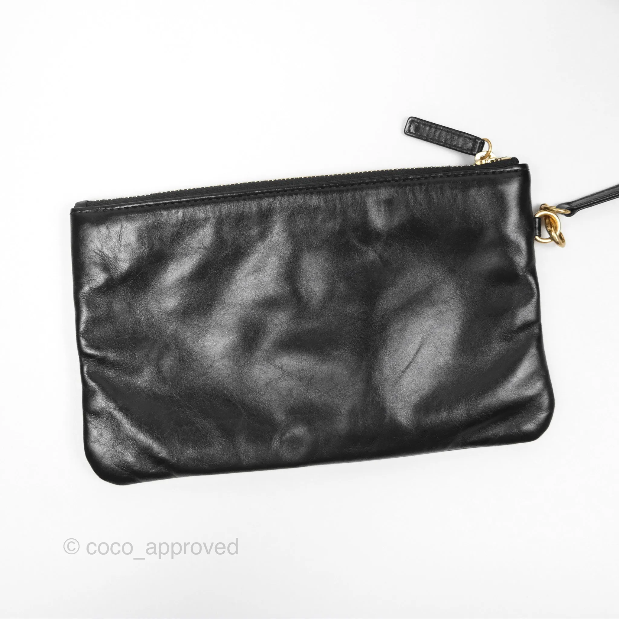 Chanel 22 Bag Medium Black Crumpled Calfskin Aged Gold Hardware