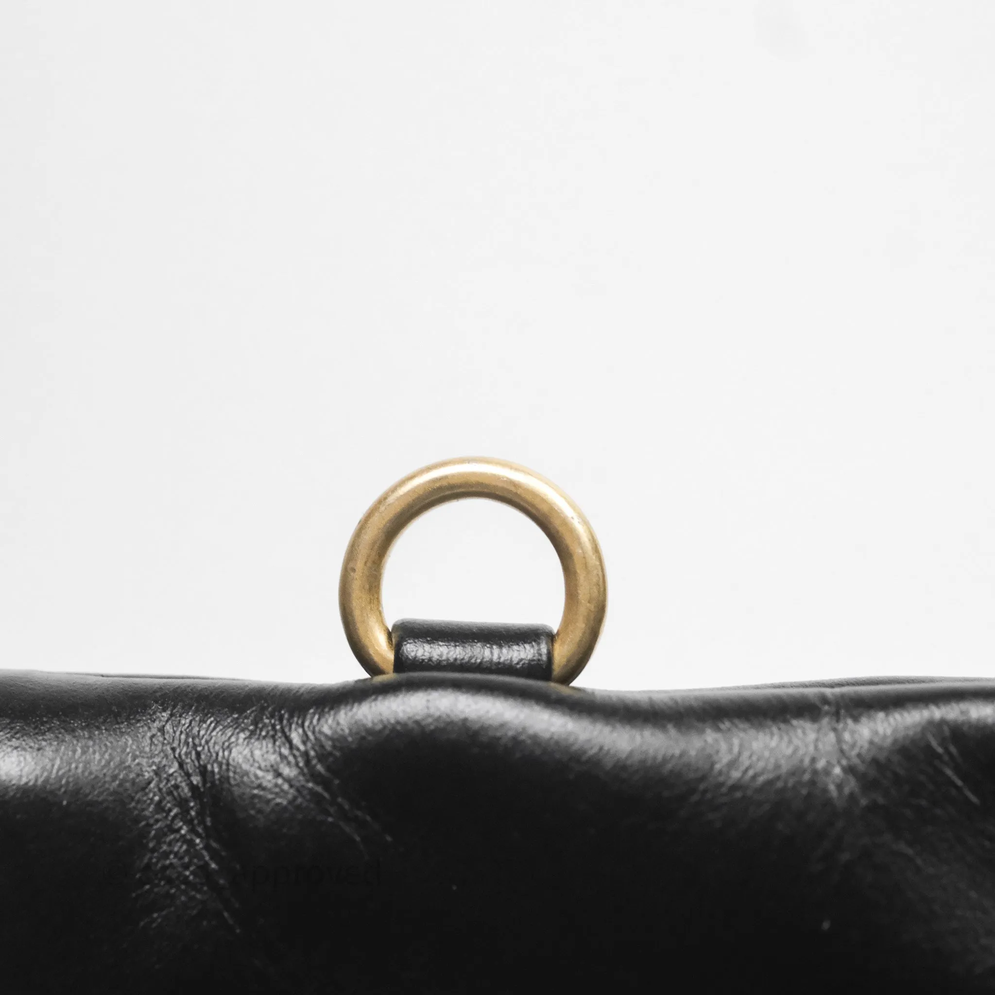 Chanel 22 Bag Small Black Shiny Calfskin Aged Gold Hardware