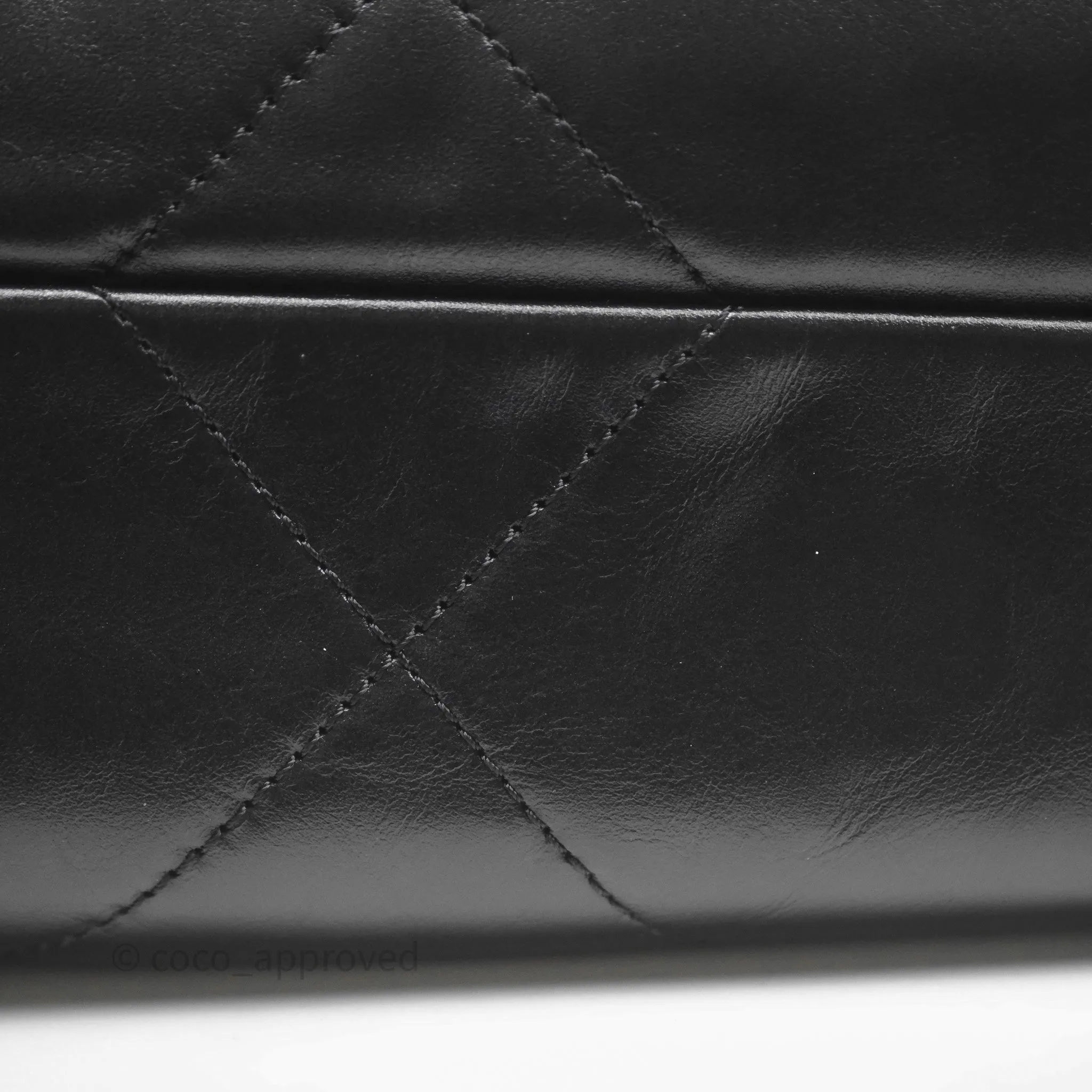 Chanel 22 Bag Small Black Shiny Calfskin Aged Gold Hardware