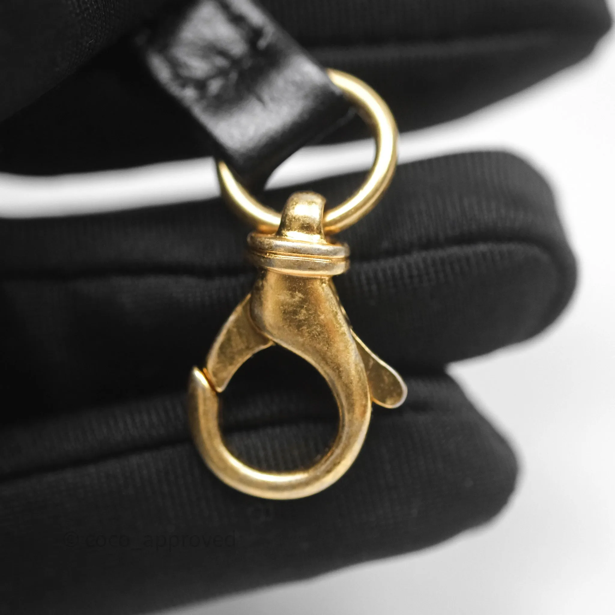 Chanel 22 Bag Small Black Shiny Calfskin Aged Gold Hardware