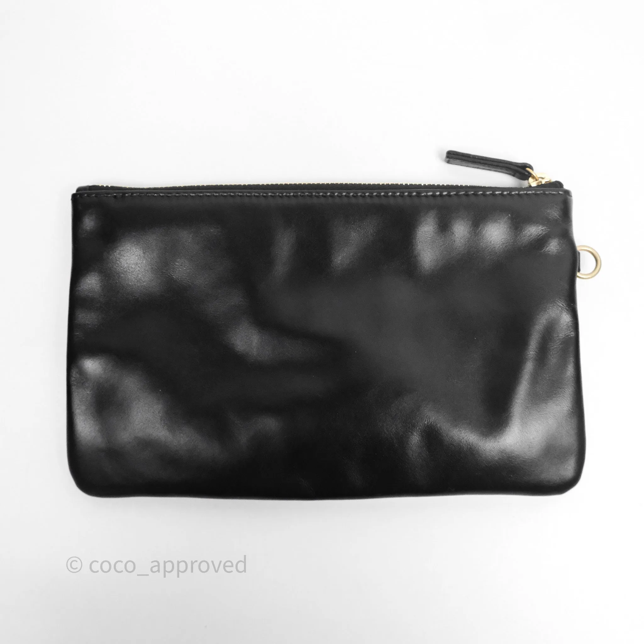 Chanel 22 Bag Small Black Shiny Calfskin Aged Gold Hardware