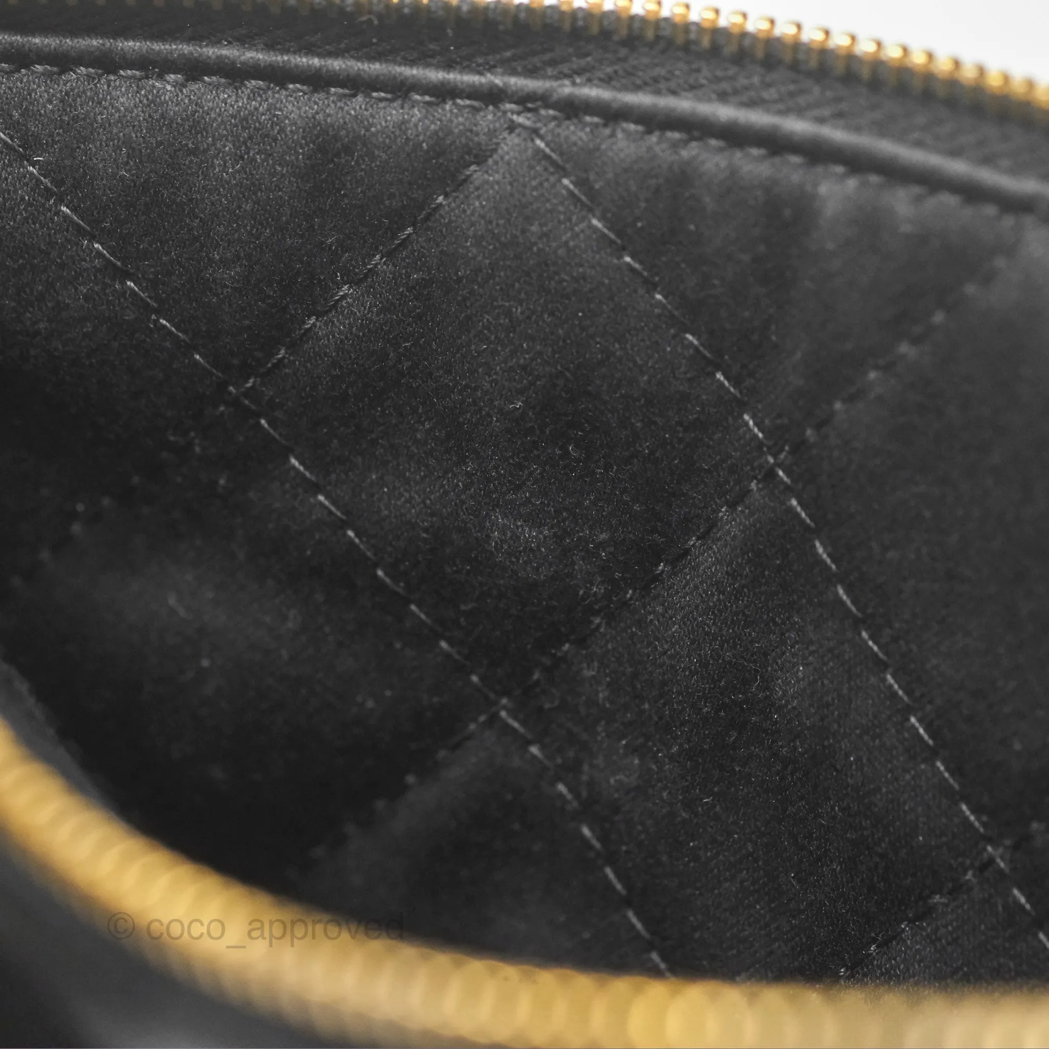 Chanel 22 East West Bag Black Shiny Crumpled Calfskin