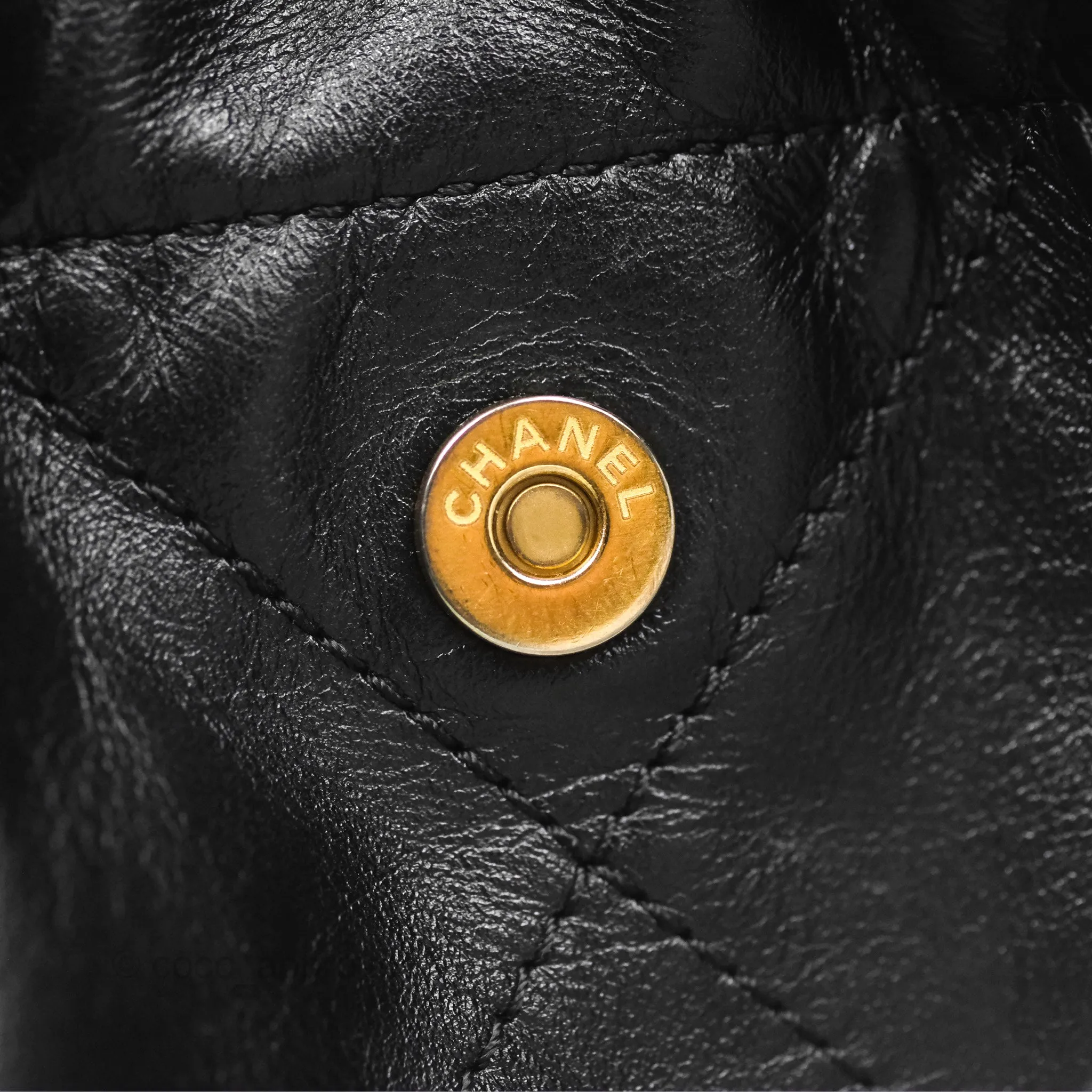 Chanel 22 East West Bag Black Shiny Crumpled Calfskin