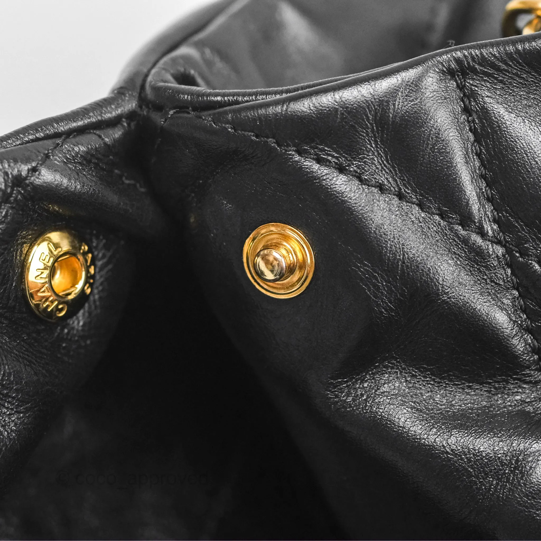 Chanel 22 East West Bag Black Shiny Crumpled Calfskin