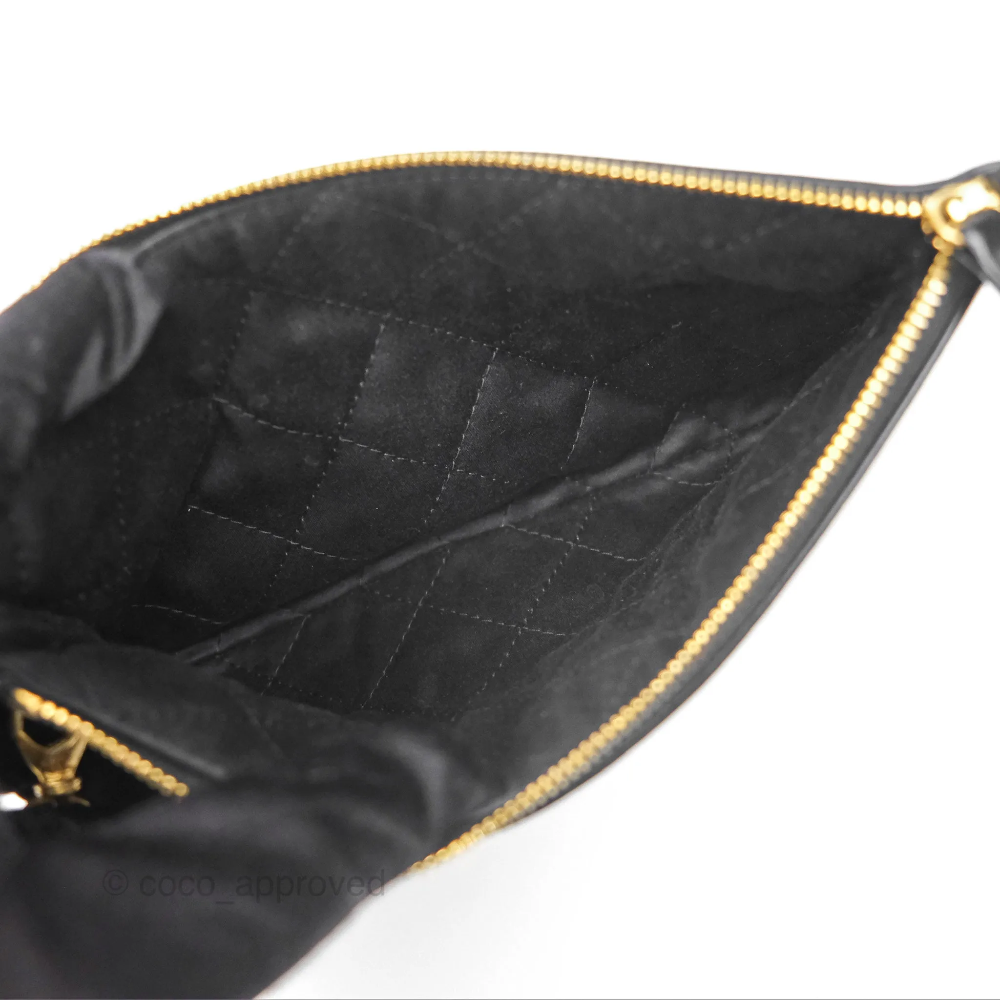 Chanel 22 East West Bag Black Shiny Crumpled Calfskin