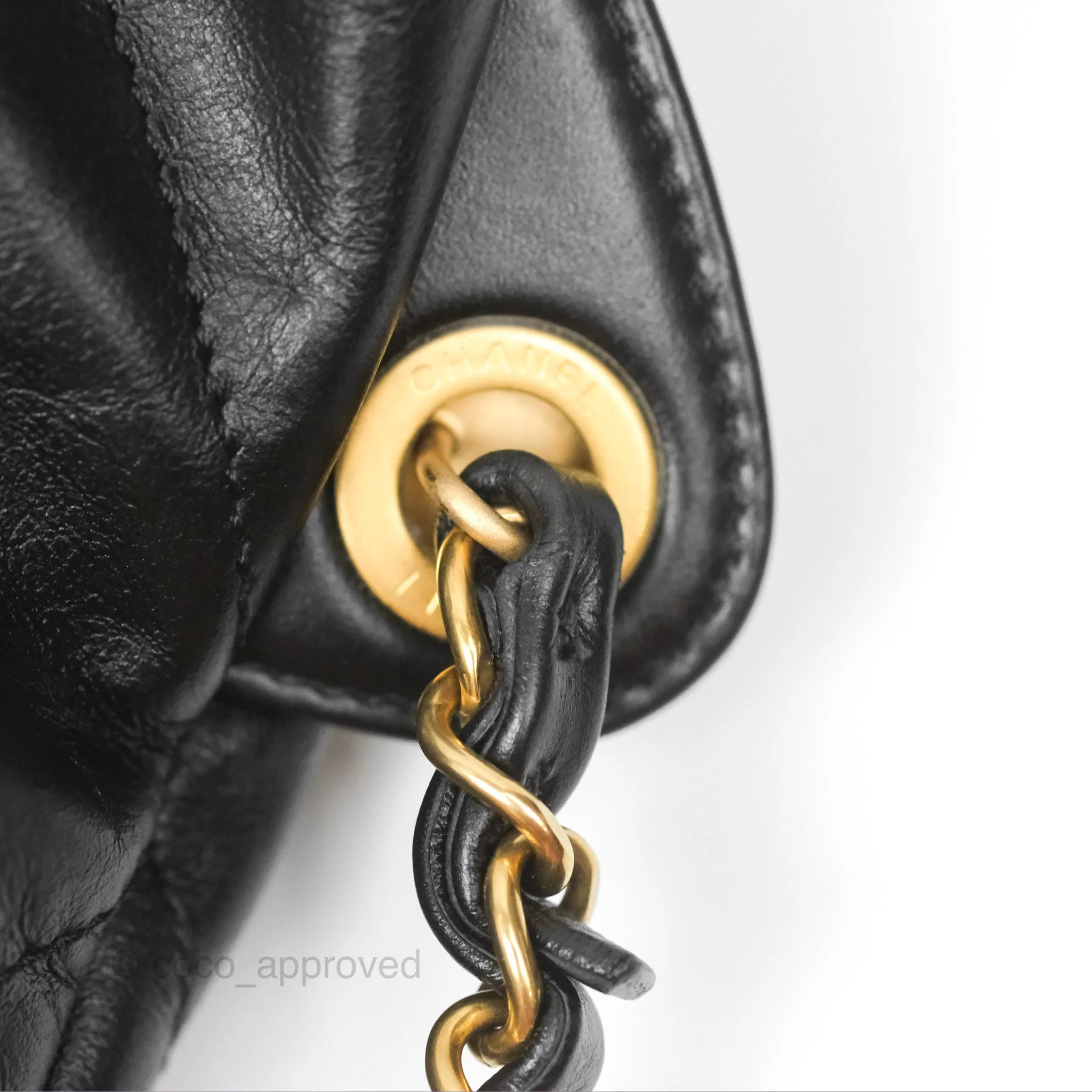 Chanel 22 Medium Backpack Quilted Black Shiny Calfskin Aged Gold Hardware