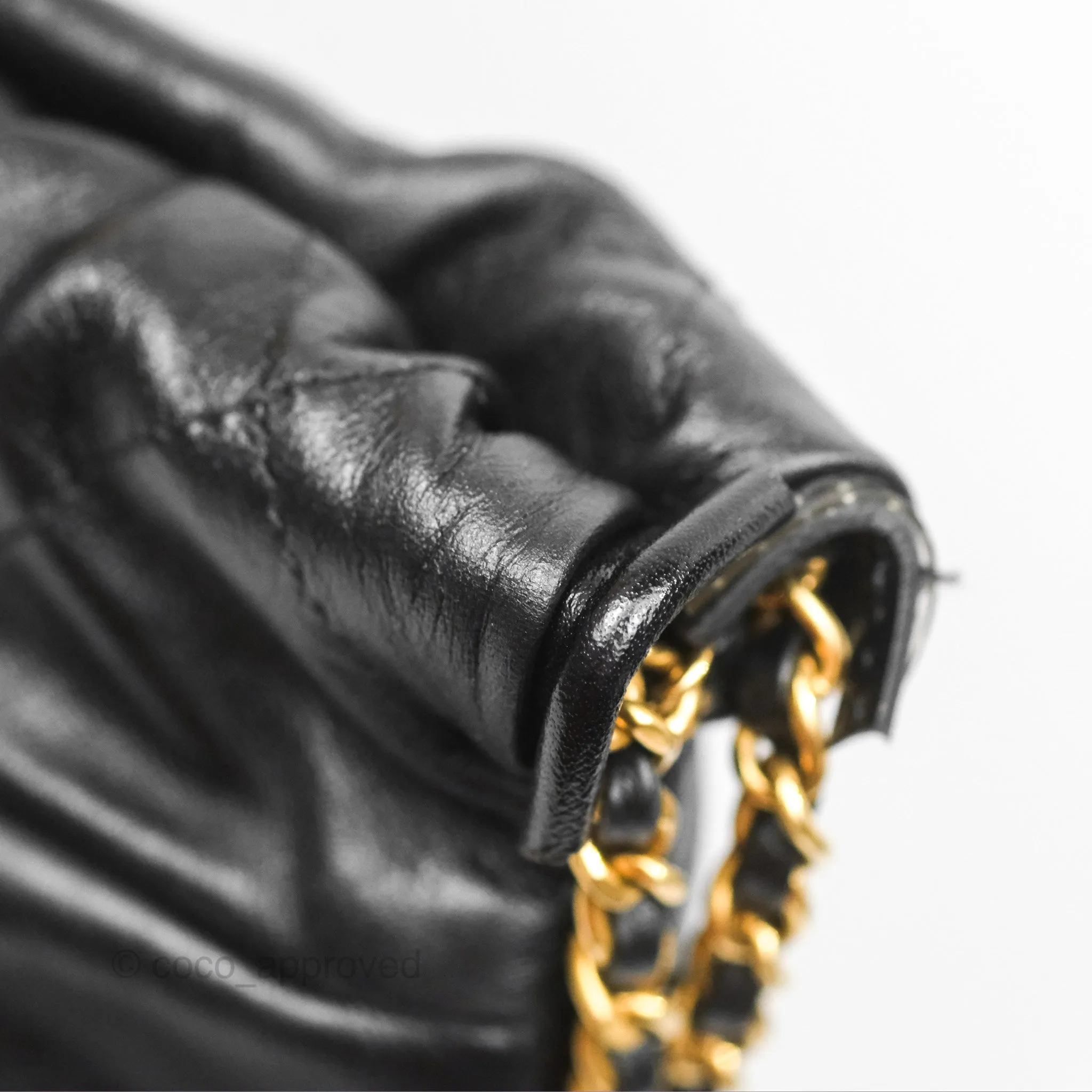 Chanel 22 Medium Backpack Quilted Black Shiny Calfskin Aged Gold Hardware
