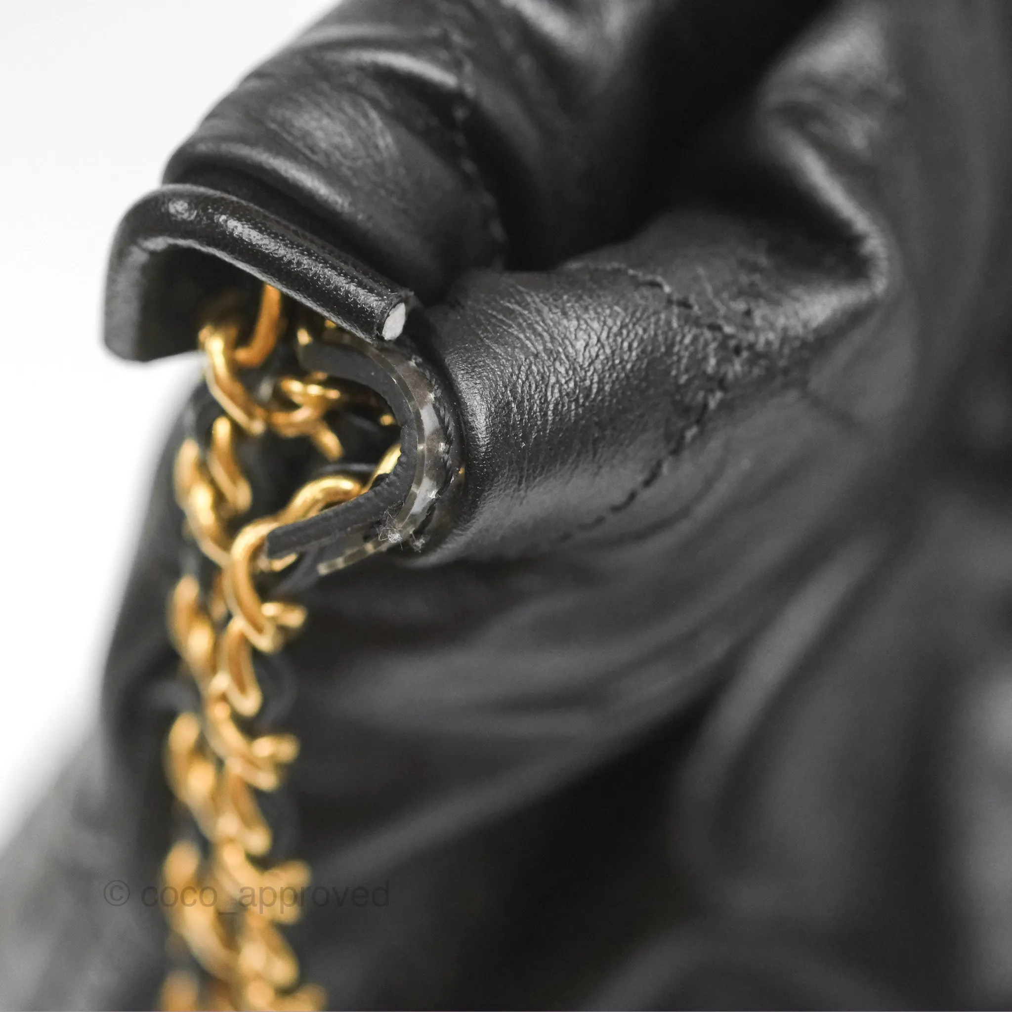 Chanel 22 Medium Backpack Quilted Black Shiny Calfskin Aged Gold Hardware