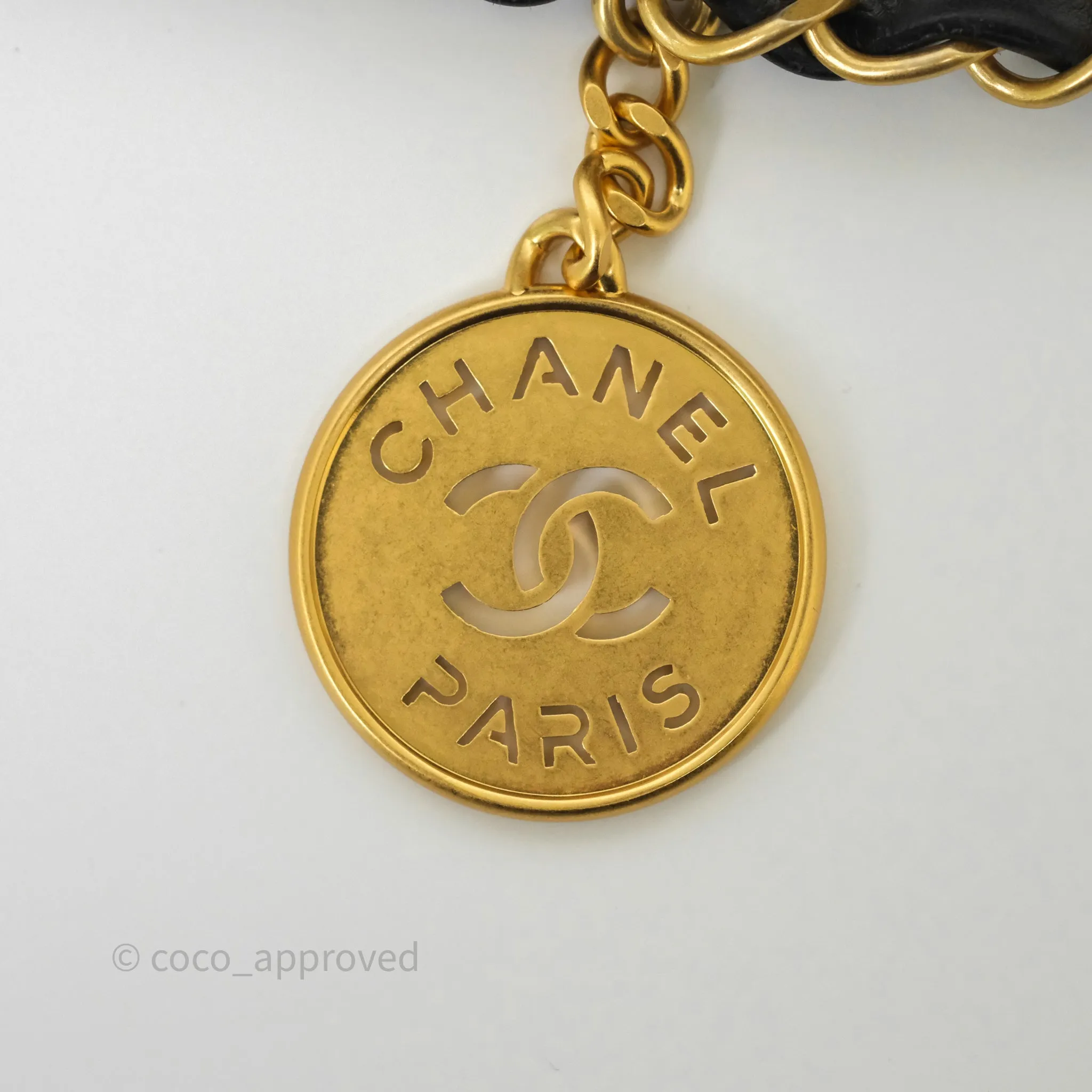 Chanel 22 Medium Sequins Logo Black Velvet