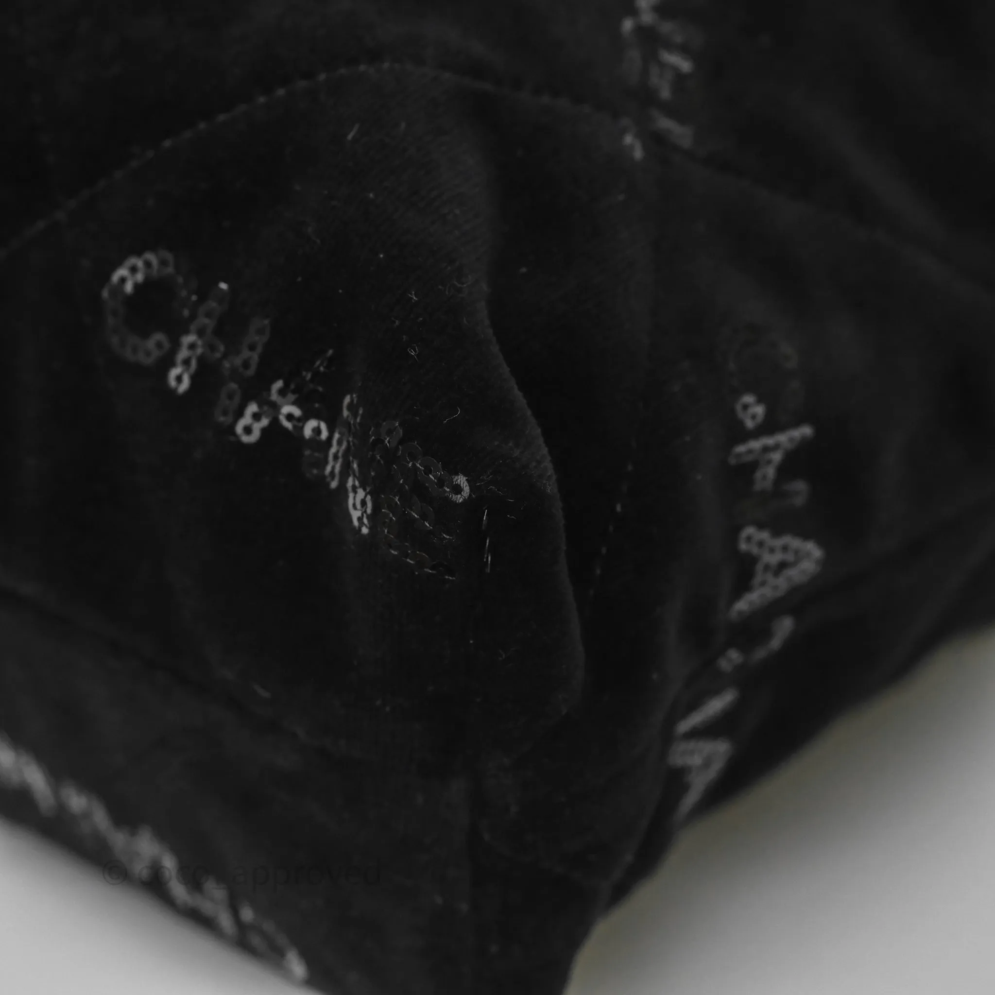 Chanel 22 Medium Sequins Logo Black Velvet
