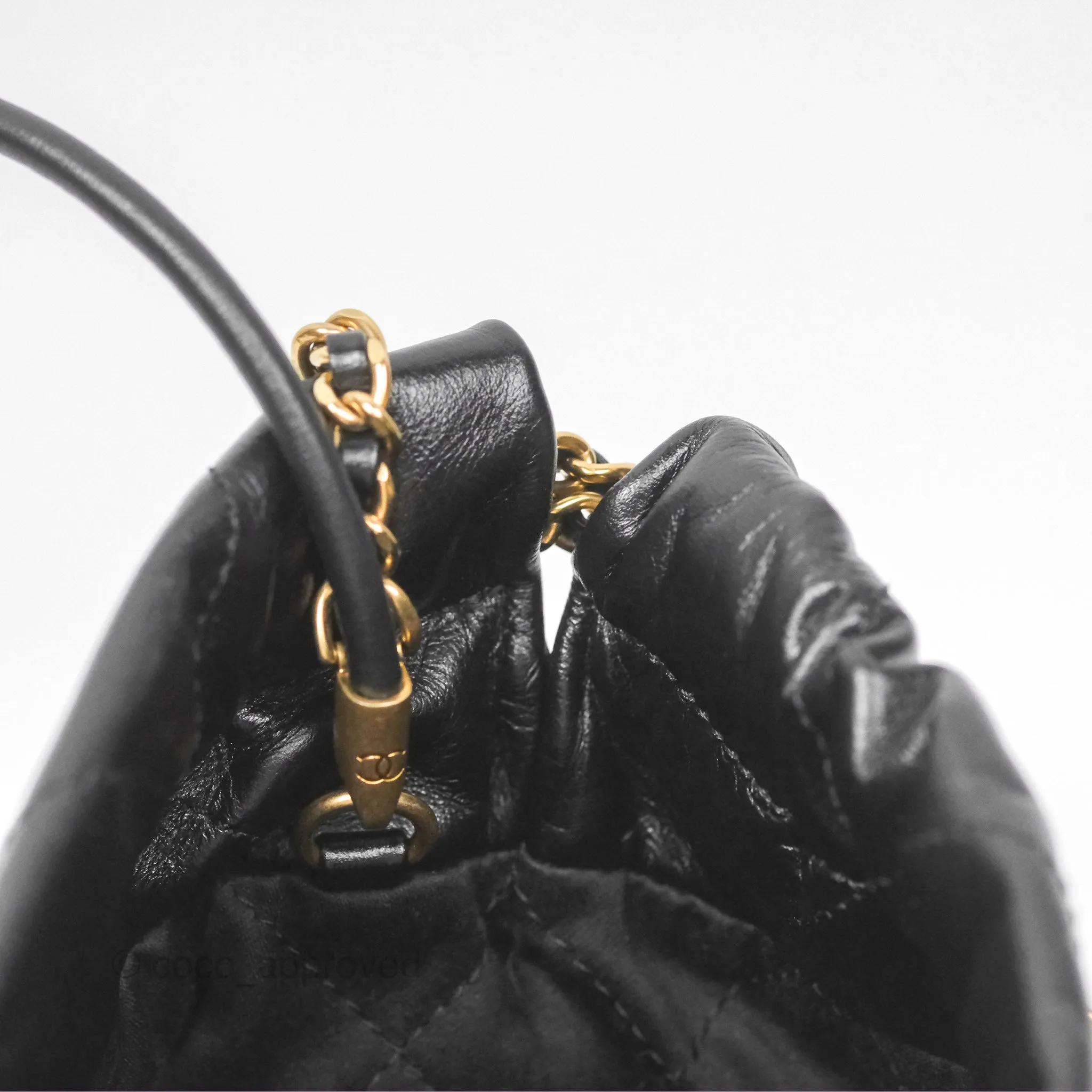 Chanel 22 Mini Bag Black Crumpled Calfskin