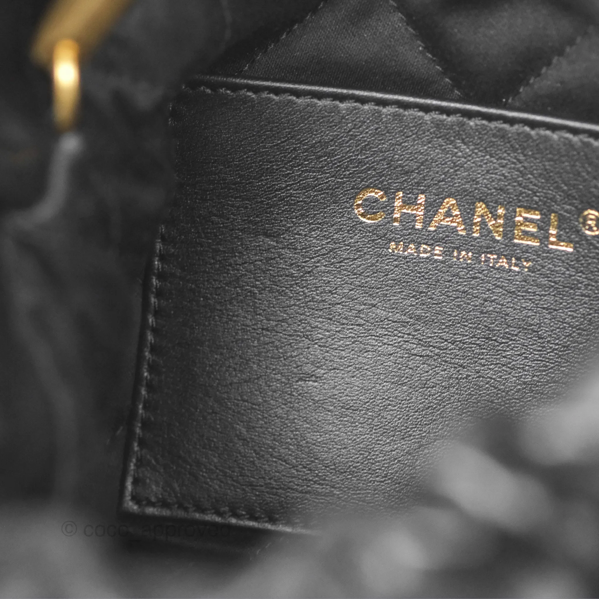 Chanel 22 Mini Bag Black Crumpled Calfskin