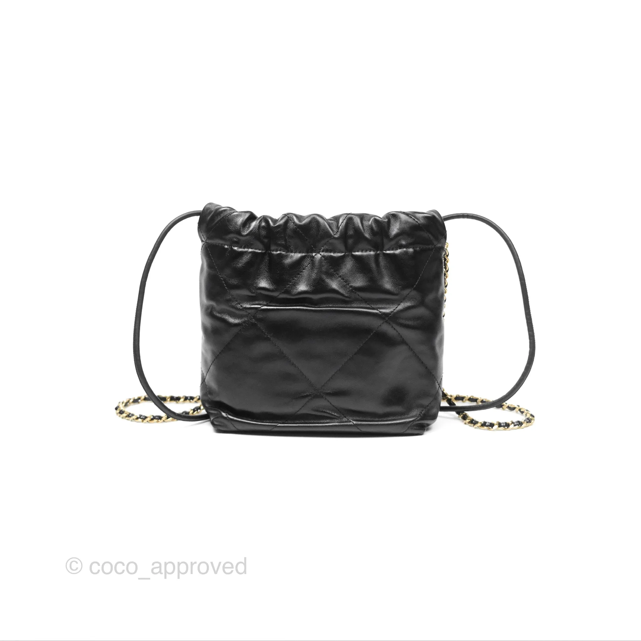 Chanel 22 Mini Bag Black Crumpled Calfskin