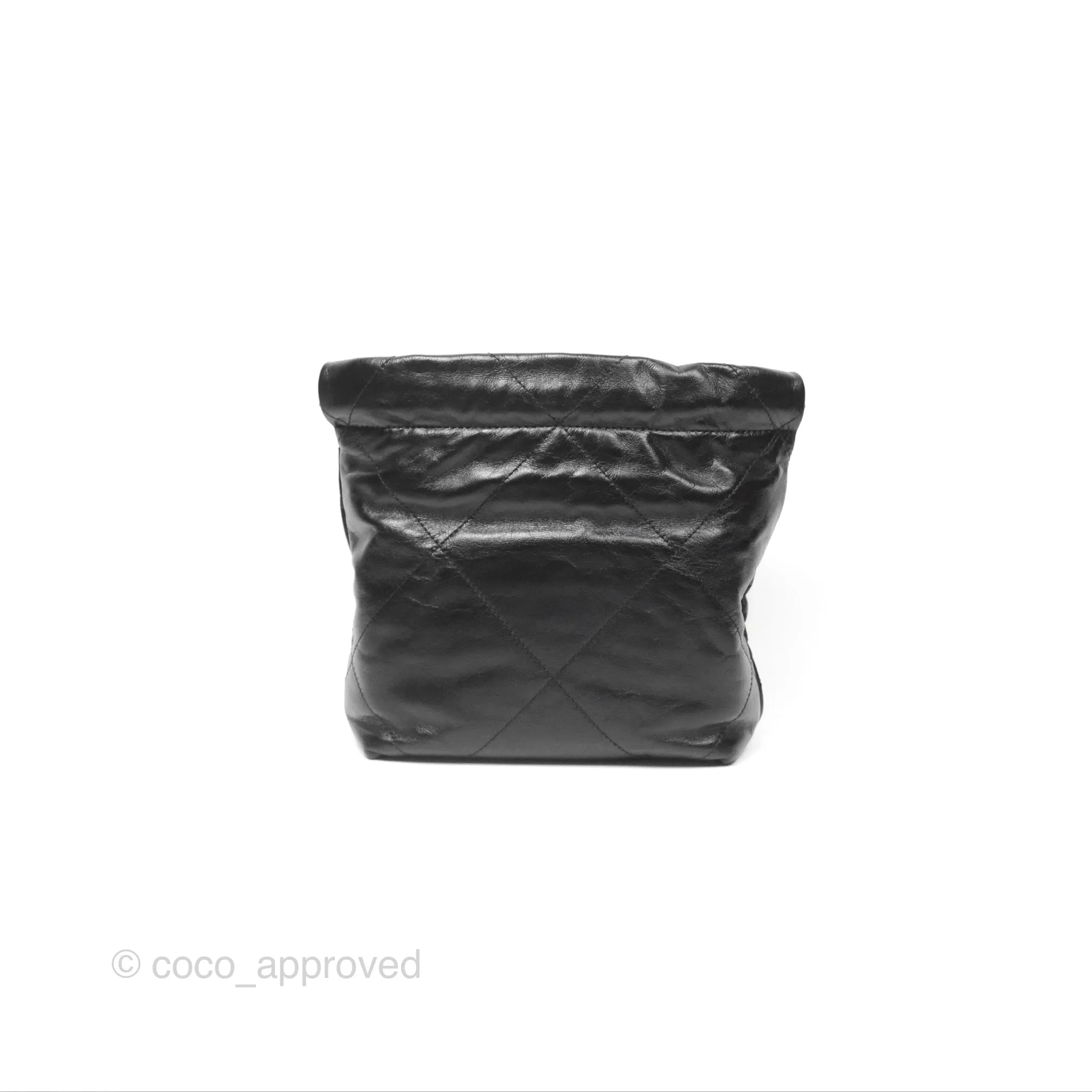 Chanel 22 Mini Bag Black Crumpled Calfskin