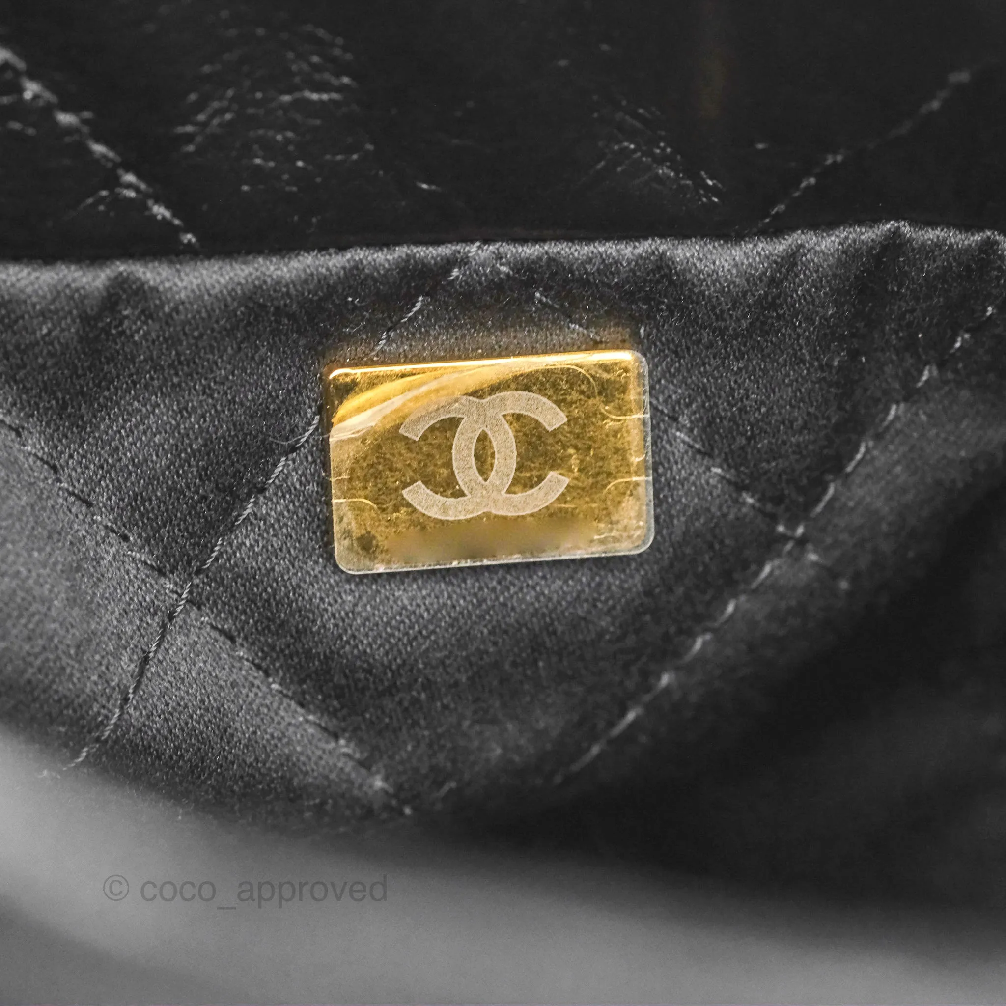 Chanel 22 Mini Bag Black Crumpled Calfskin