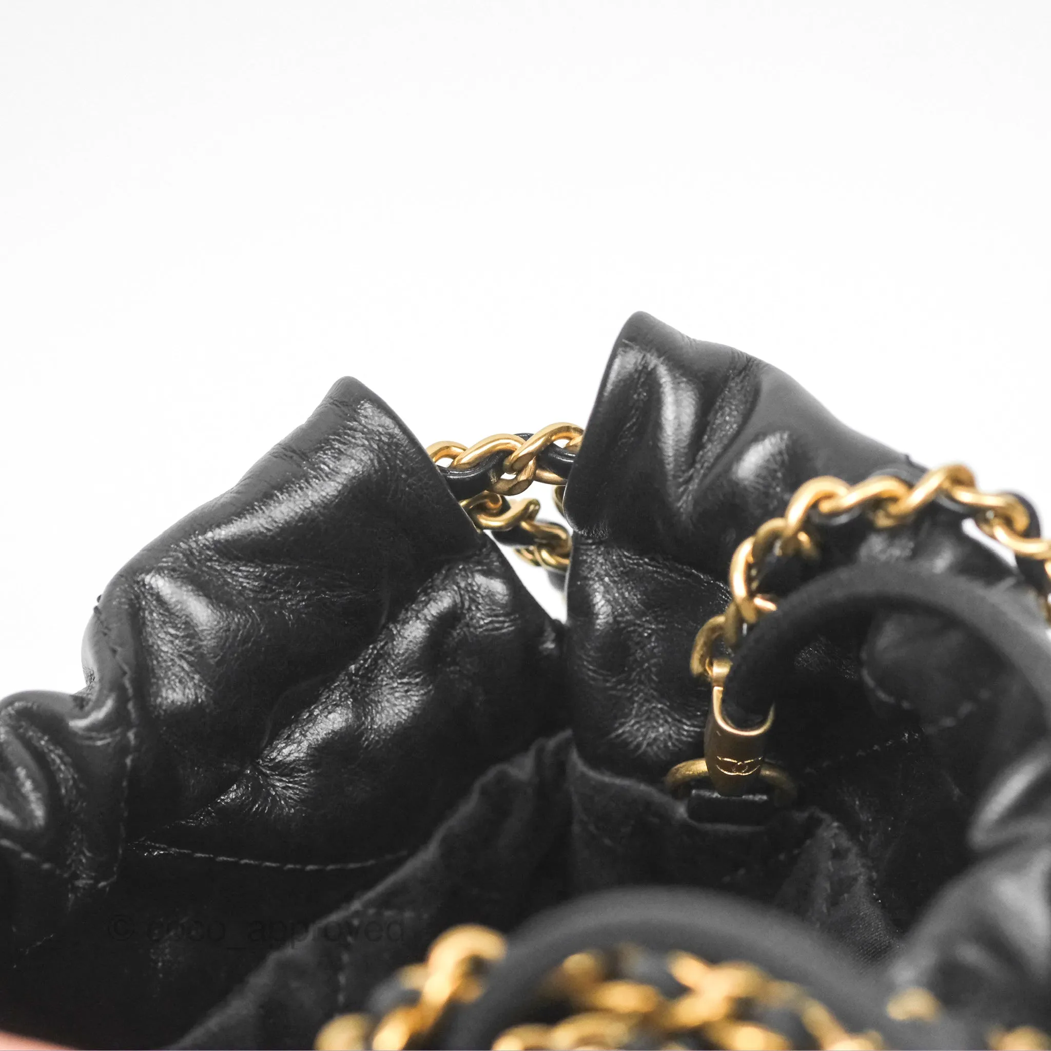 Chanel 22 Mini Bag Black Crumpled Calfskin