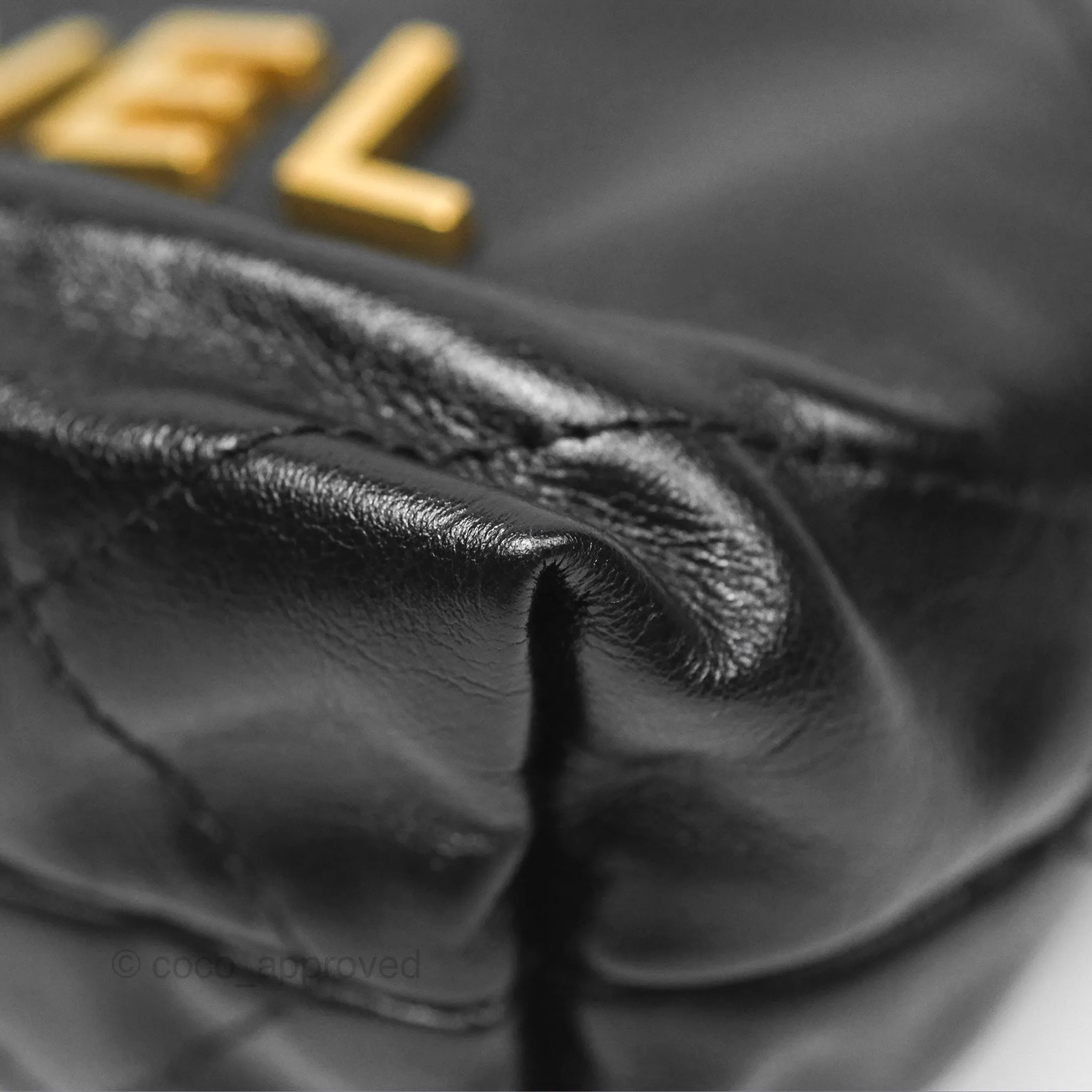 Chanel 22 Mini Bag Black Crumpled Calfskin
