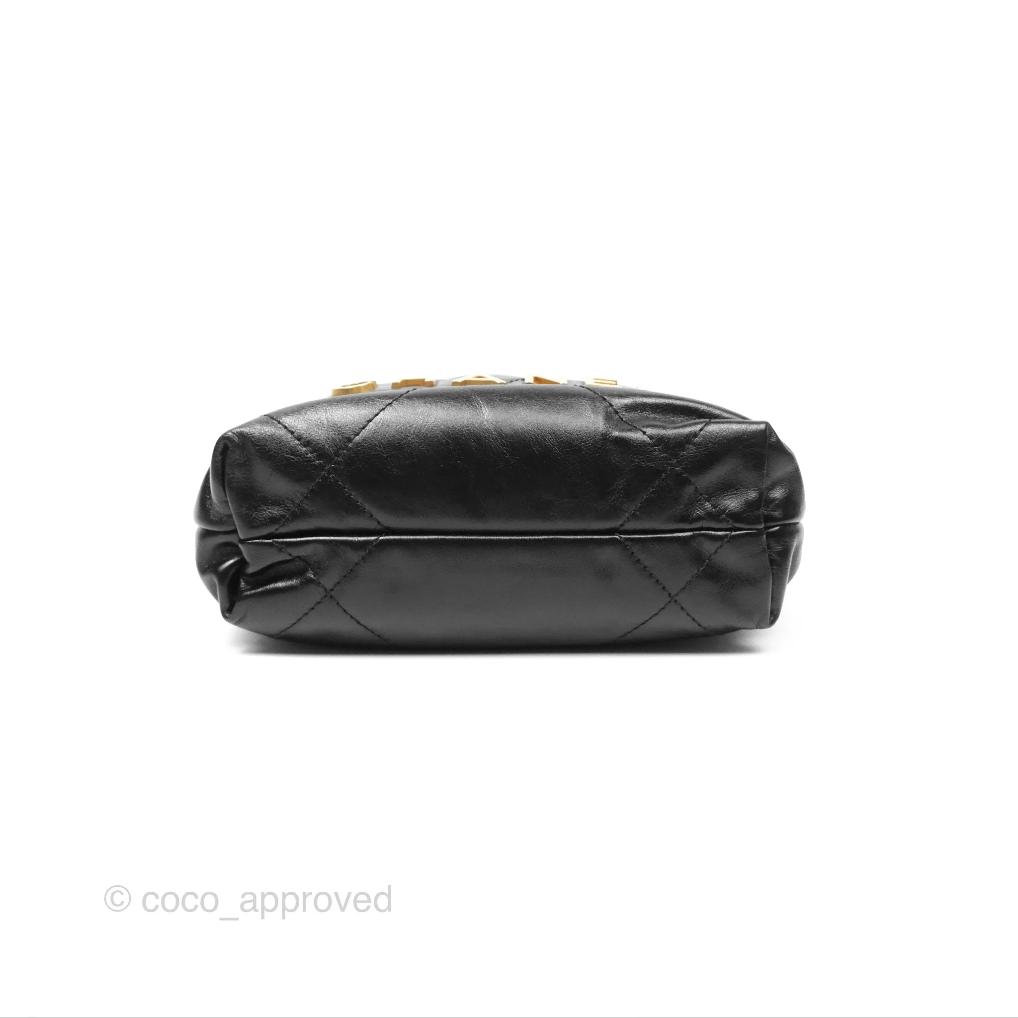 Chanel 22 Mini Bag Black Crumpled Calfskin