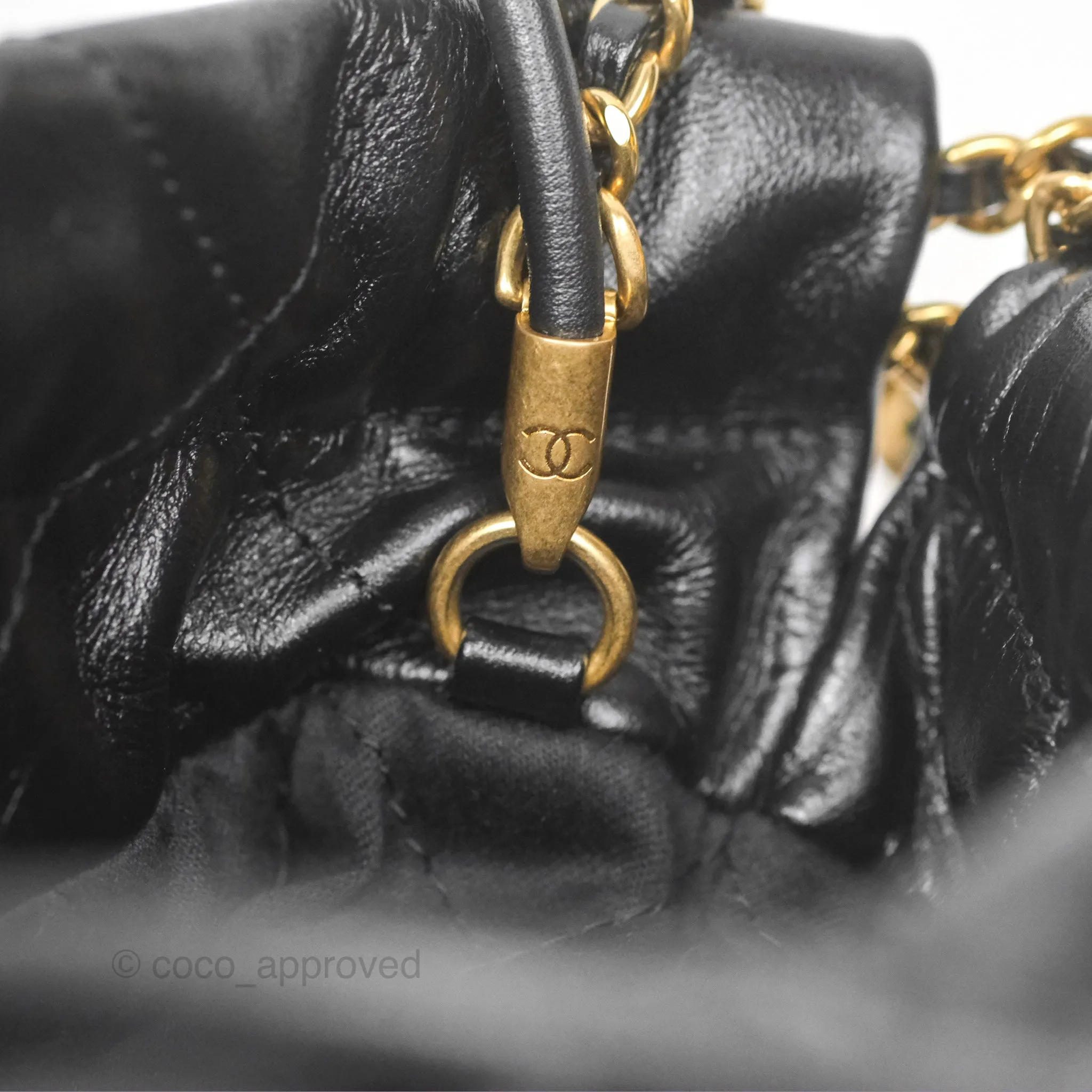Chanel 22 Mini Bag Black Crumpled Calfskin