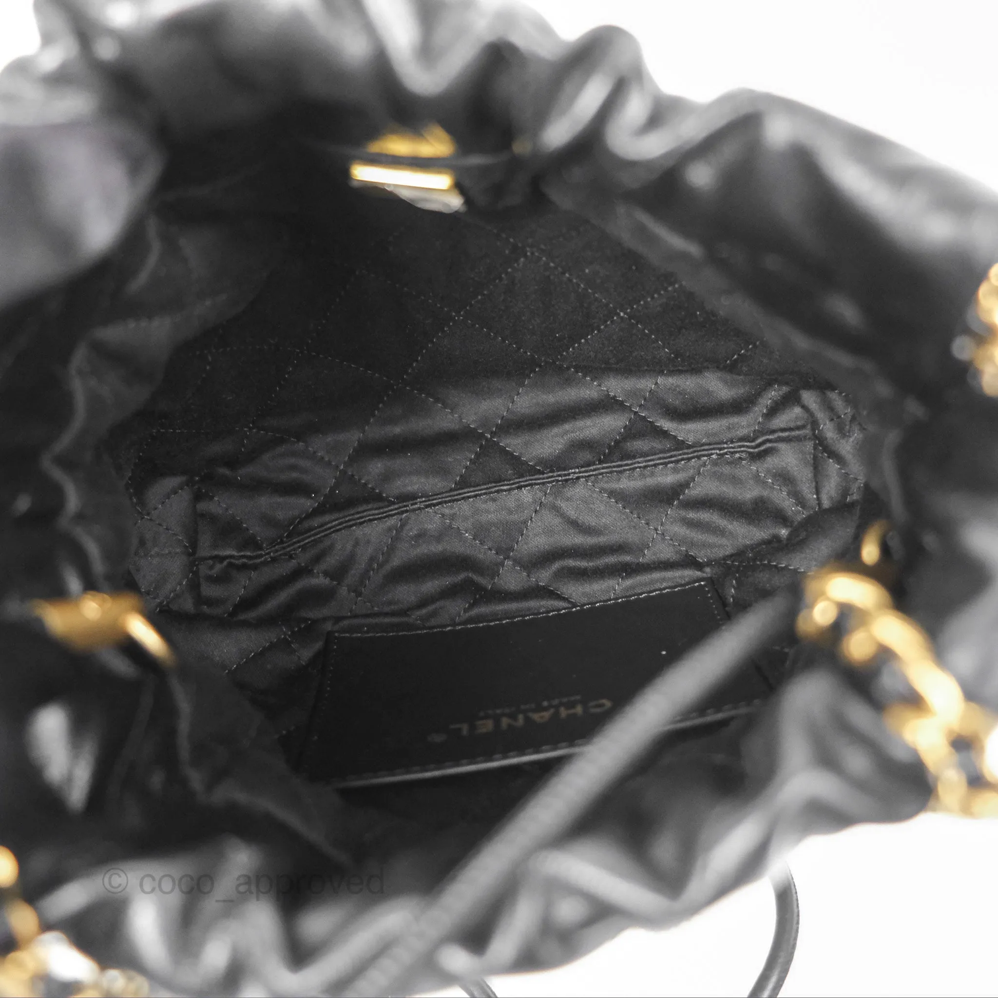 Chanel 22 Mini Bag Black Crumpled Calfskin