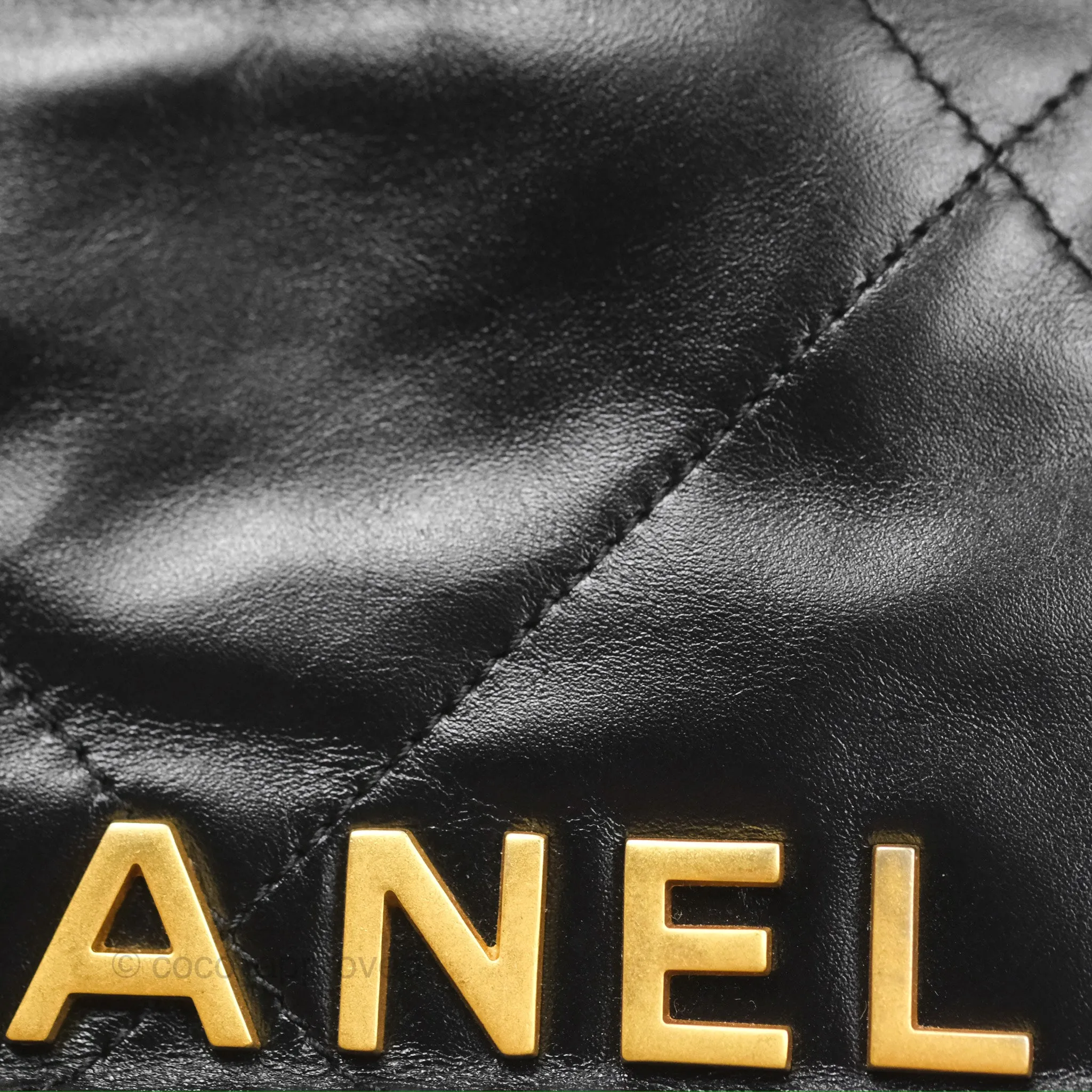 Chanel 22 Mini Bag Black Shiny Crumpled Calfskin