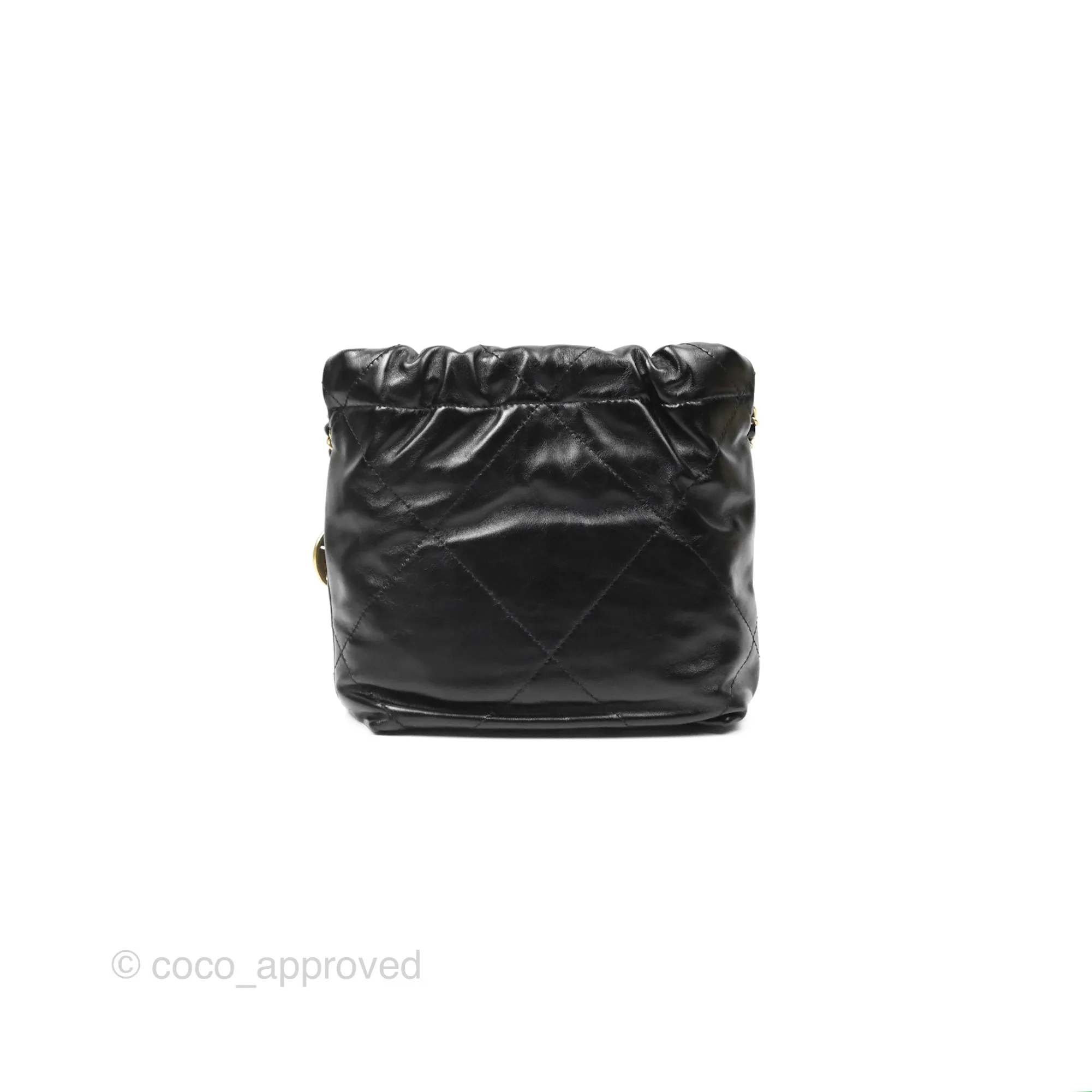 Chanel 22 Mini Bag Black Shiny Crumpled Calfskin