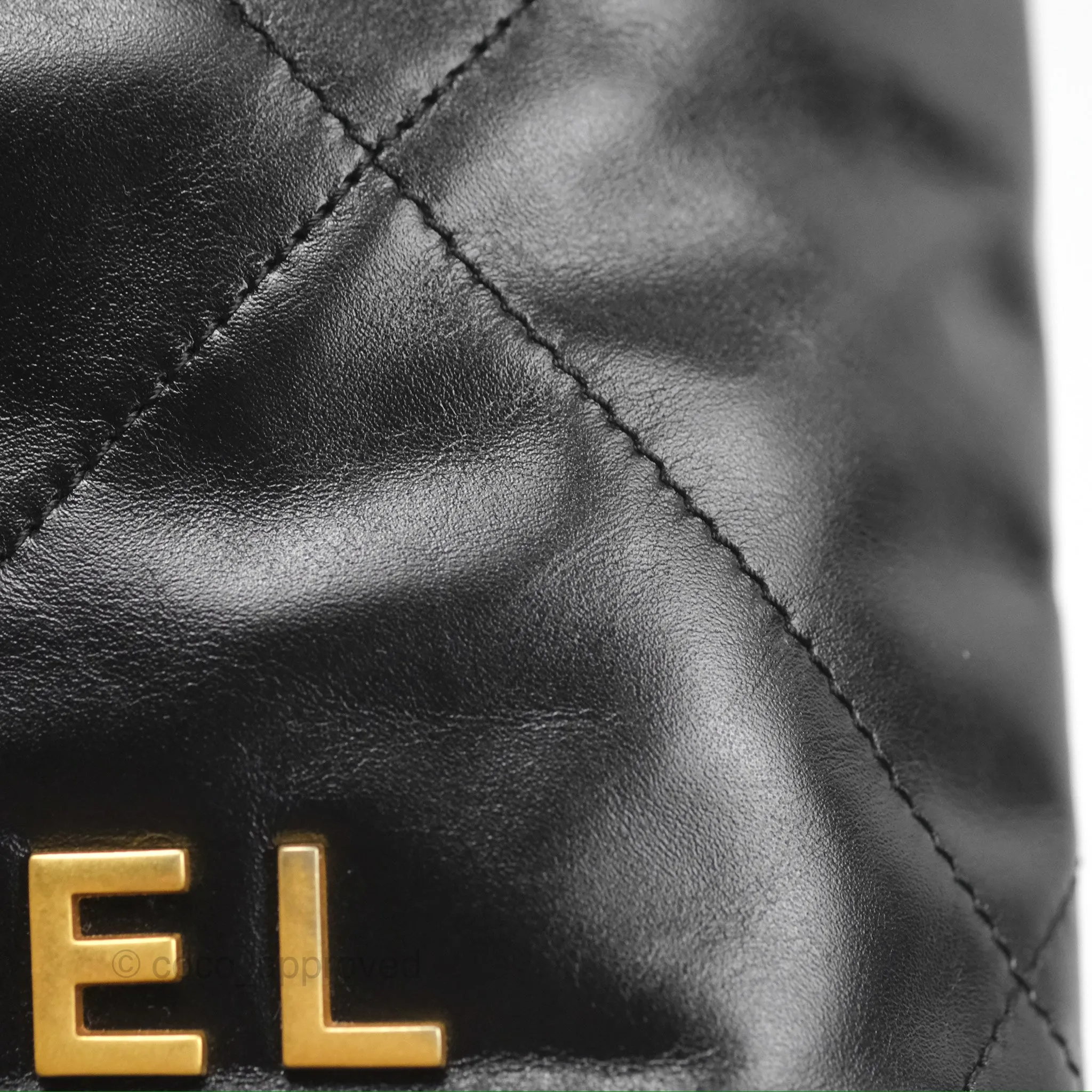 Chanel 22 Mini Bag Black Shiny Crumpled Calfskin