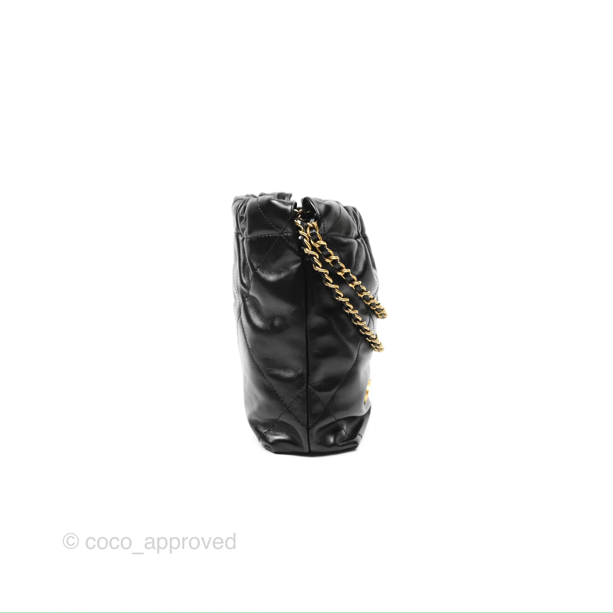 Chanel 22 Mini Bag Black Shiny Crumpled Calfskin