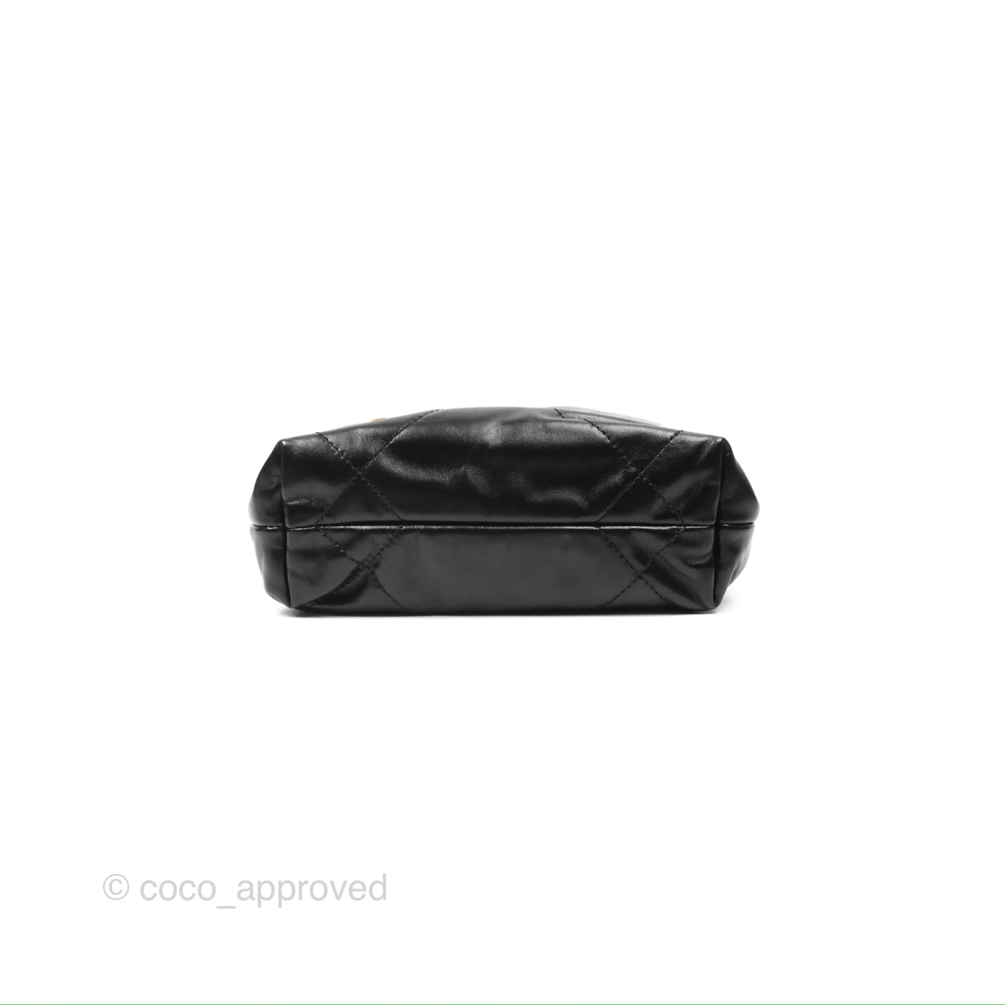 Chanel 22 Mini Bag Black Shiny Crumpled Calfskin