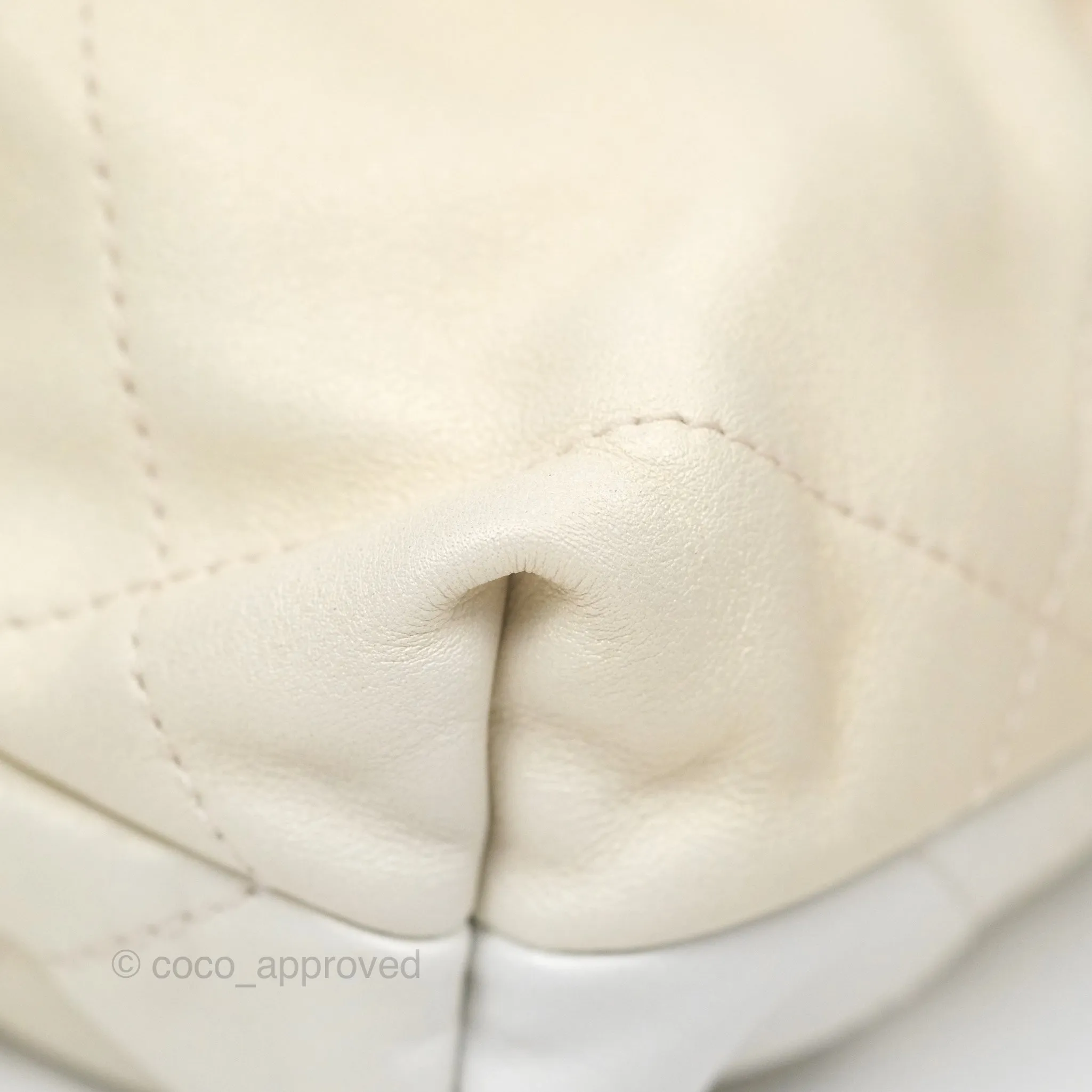 Chanel 22 Mini Bag Iridescent Light Pearly Calfskin Aged Gold Hardware