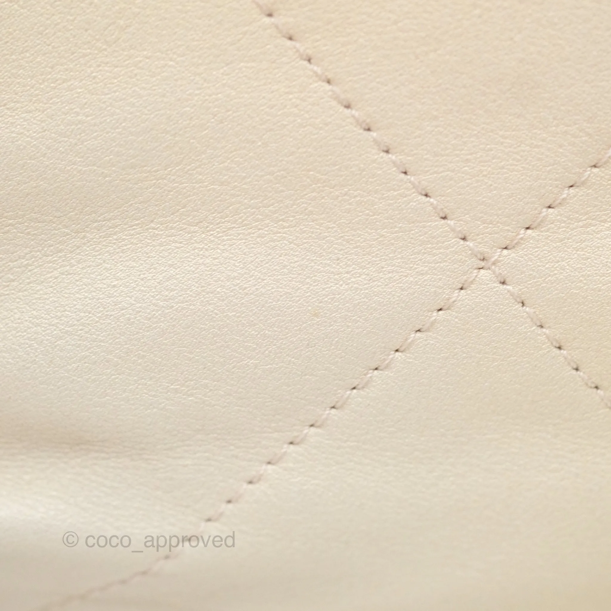 Chanel 22 Mini Bag Iridescent Light Pearly Calfskin Aged Gold Hardware