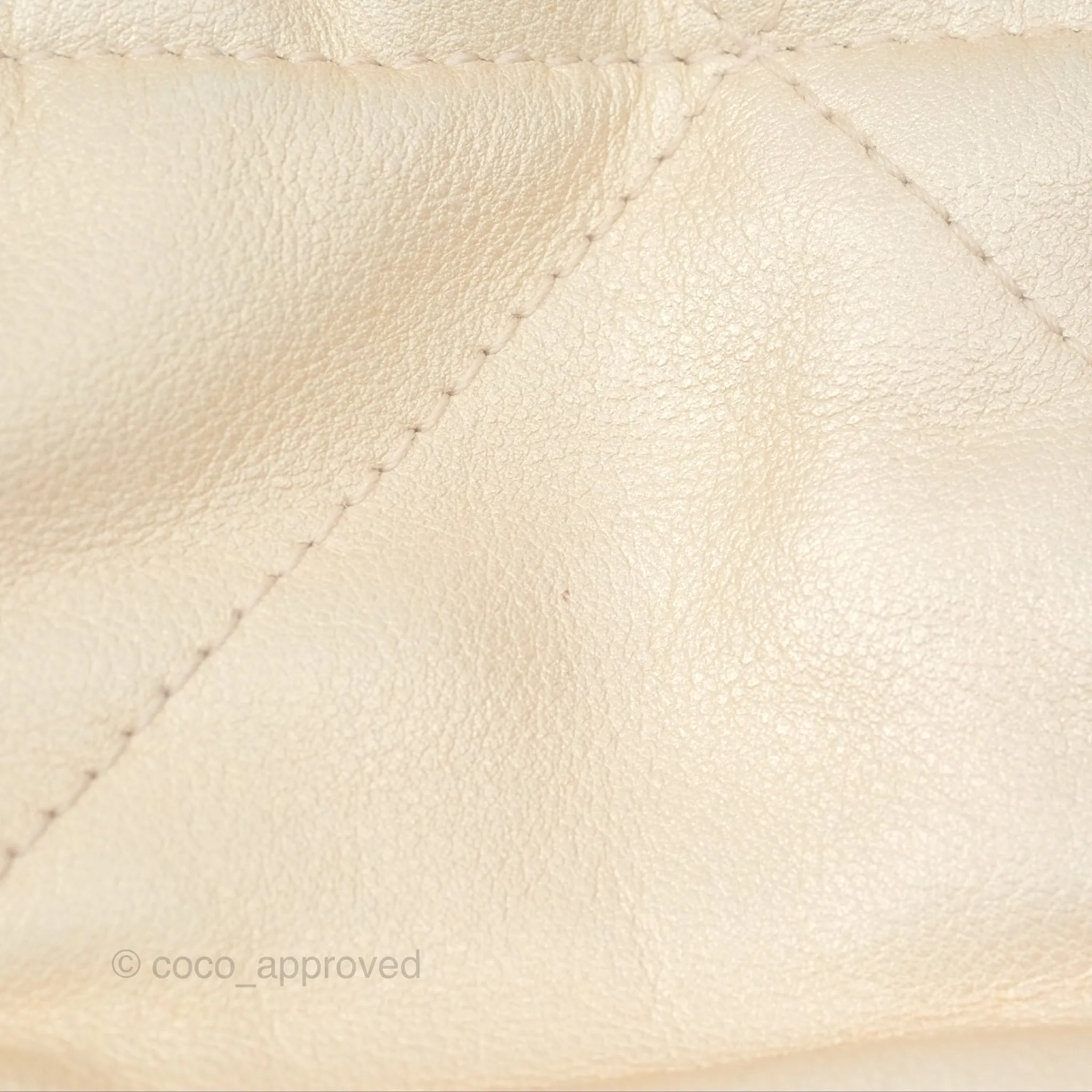 Chanel 22 Mini Bag Iridescent Light Pearly Calfskin Aged Gold Hardware