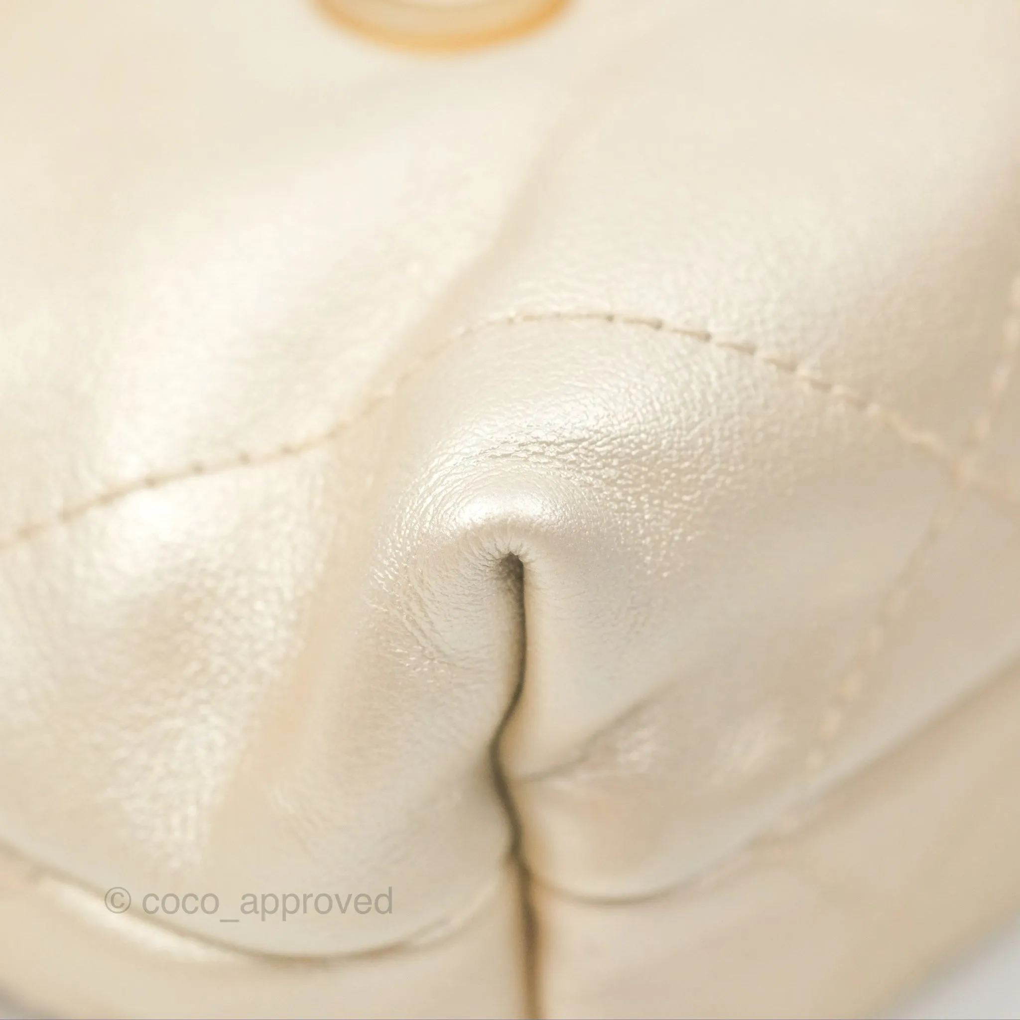 Chanel 22 Mini Bag Iridescent Light Pearly Calfskin Aged Gold Hardware