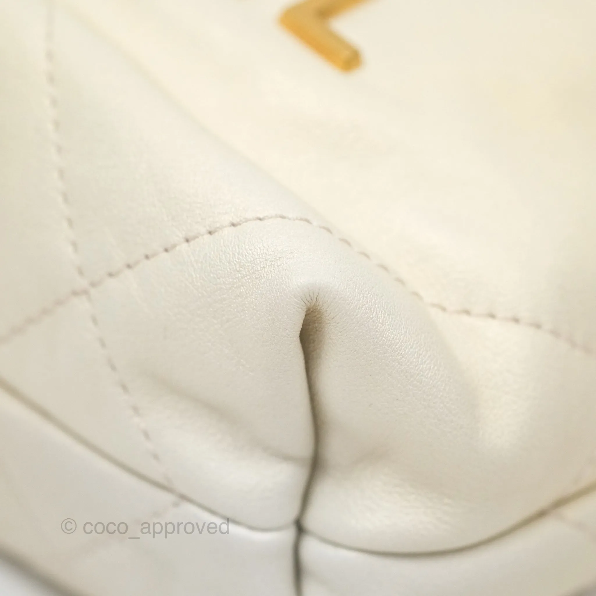 Chanel 22 Mini Bag Iridescent Light Pearly Calfskin Aged Gold Hardware