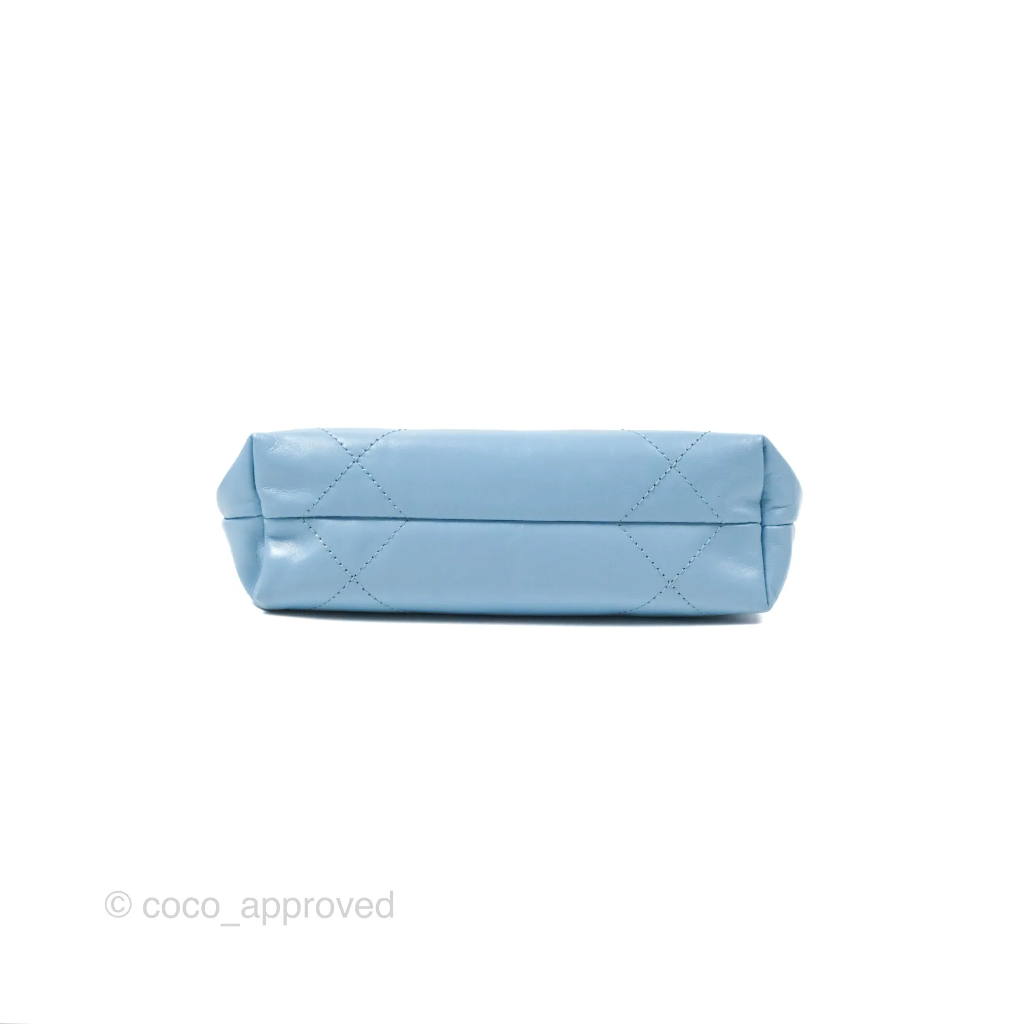 Chanel 22 Mini Bag Light Blue Shiny Crumpled Calfskin